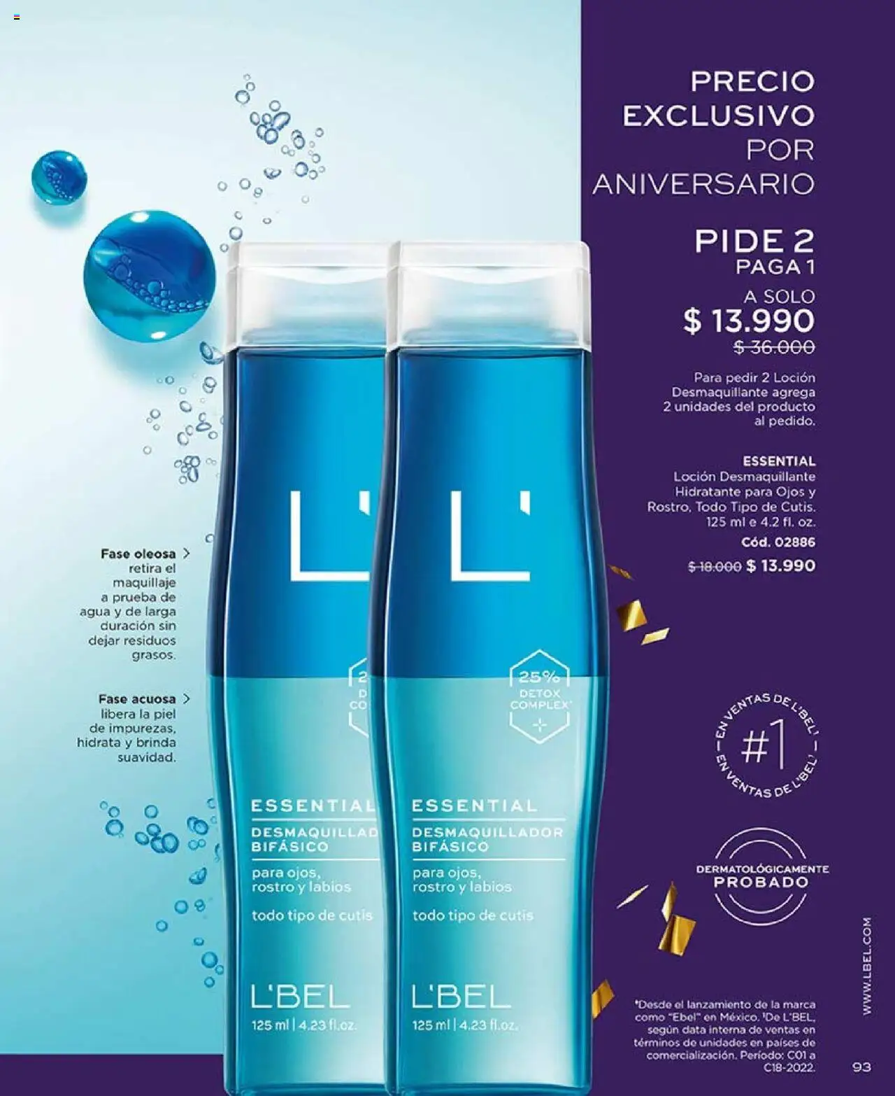 Catálogo L'Bel Campaña 13 │ válido desde el 29.07.2025 | Página: 93 | Productos: Desmaquillante, Loción, Agua, Maquillaje