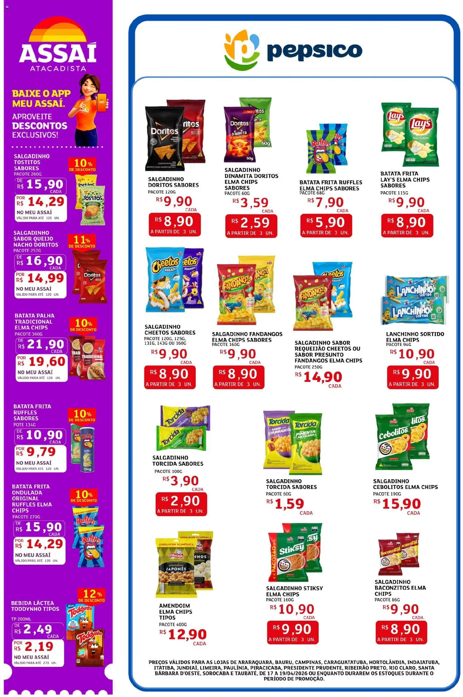 Assaí Atacadista Folheto - válido de 17.04.2026 | Página: 2 | Produtos: Presunto, Batata palha, Batata, Requeijão