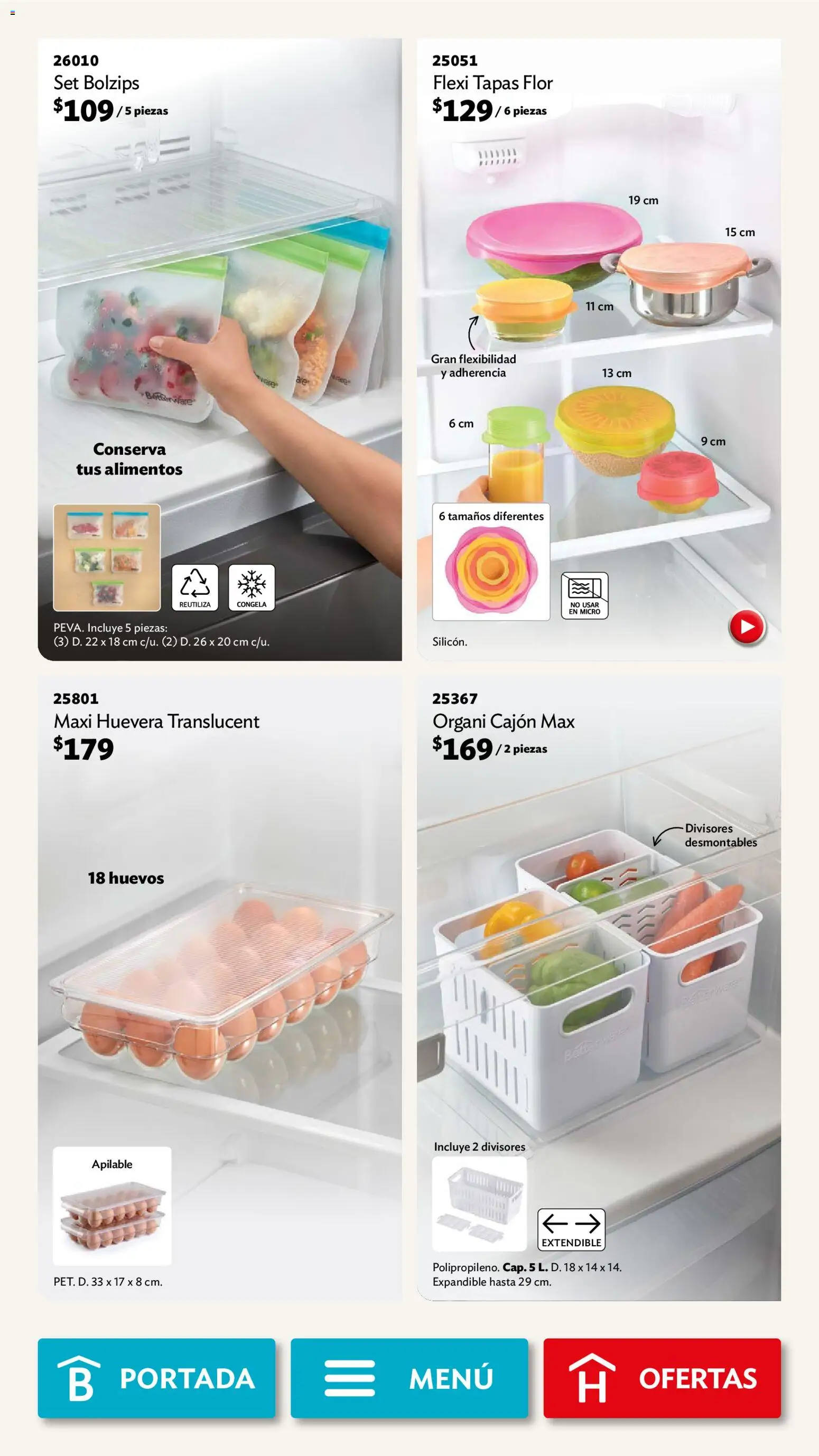 Nuevas ofertas de Betterware válidas en toda la República Mexicana desde el 04.05.2026. ¡Encuentra las mejores ofertas en Betterware campaña 5 2026! | Página: 56 | Productos: Huevos