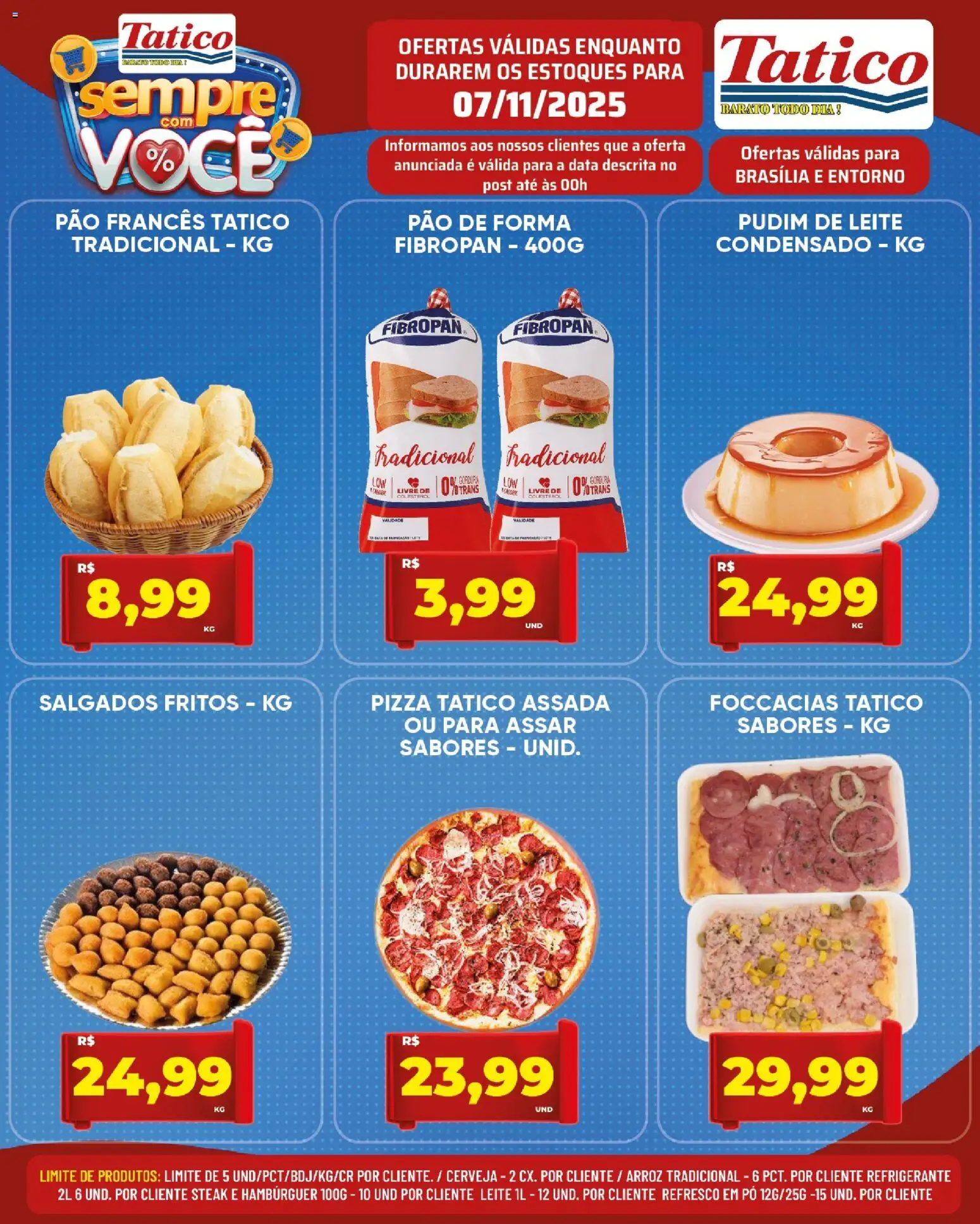Tatico Folheto - válido de 07.11.2025 | Página: 12 | Produtos: Refresco, Cerveja, Hambúrguer, Pão francês