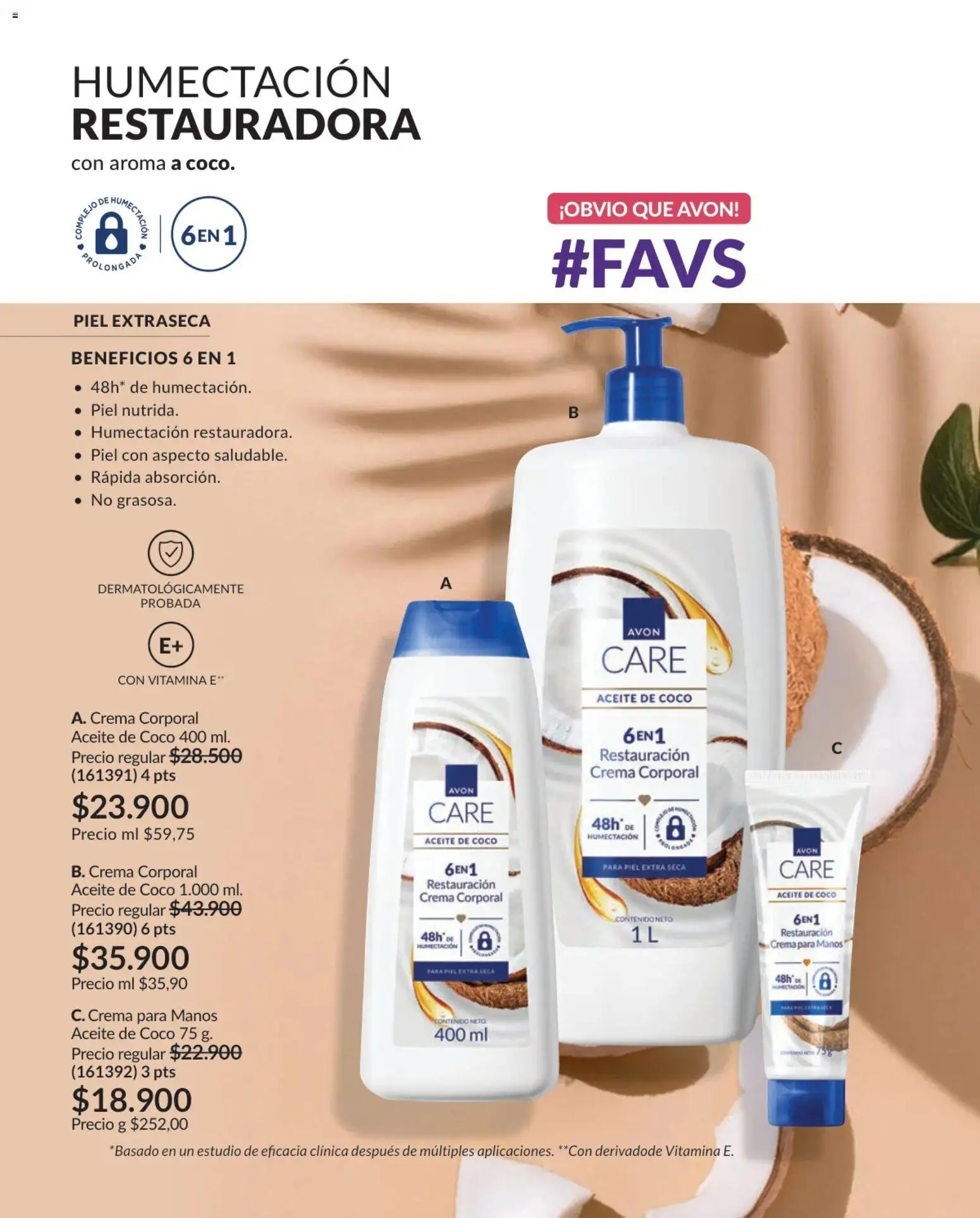 Avon revista - valida desde el 01.02.2026 | Página: 128 | Productos: Crema, Coco, Aceite