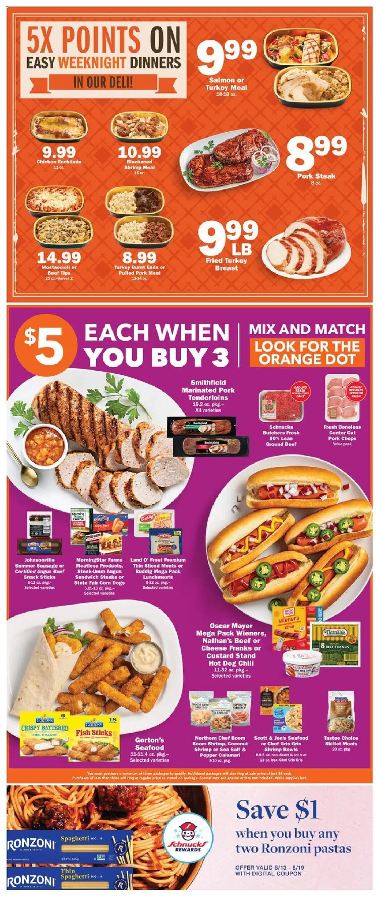 Schnucks Weekly Print Ad - IL - valid from 13.08.2025 | Page: 2 | Products: Pork, Fish, Salt, Seafood