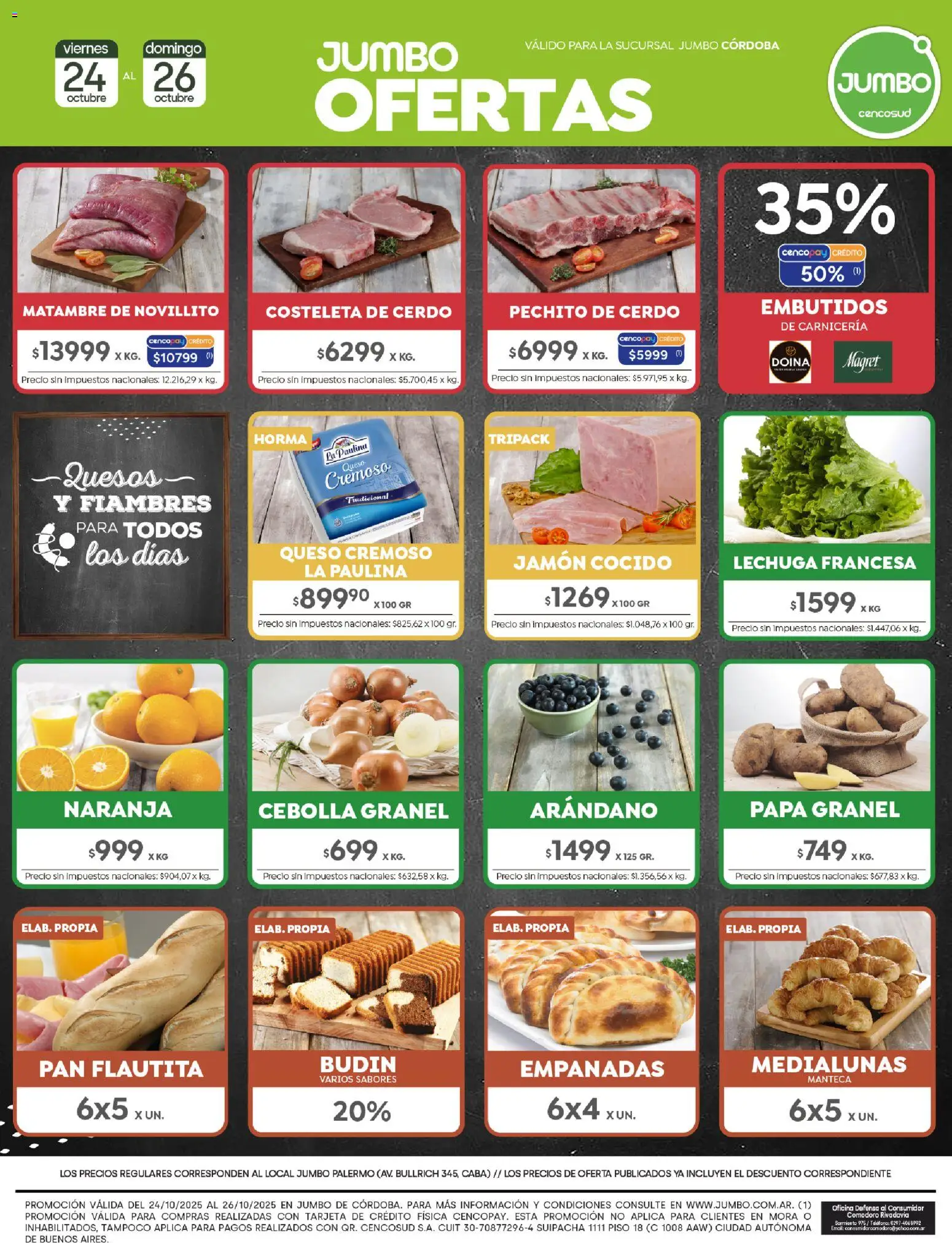 Jumbo - Ofertas | Córdoba │ válido desde el 24.10.2025 | Página: 7 | Productos: Papa, Lechuga, Manteca, Pan