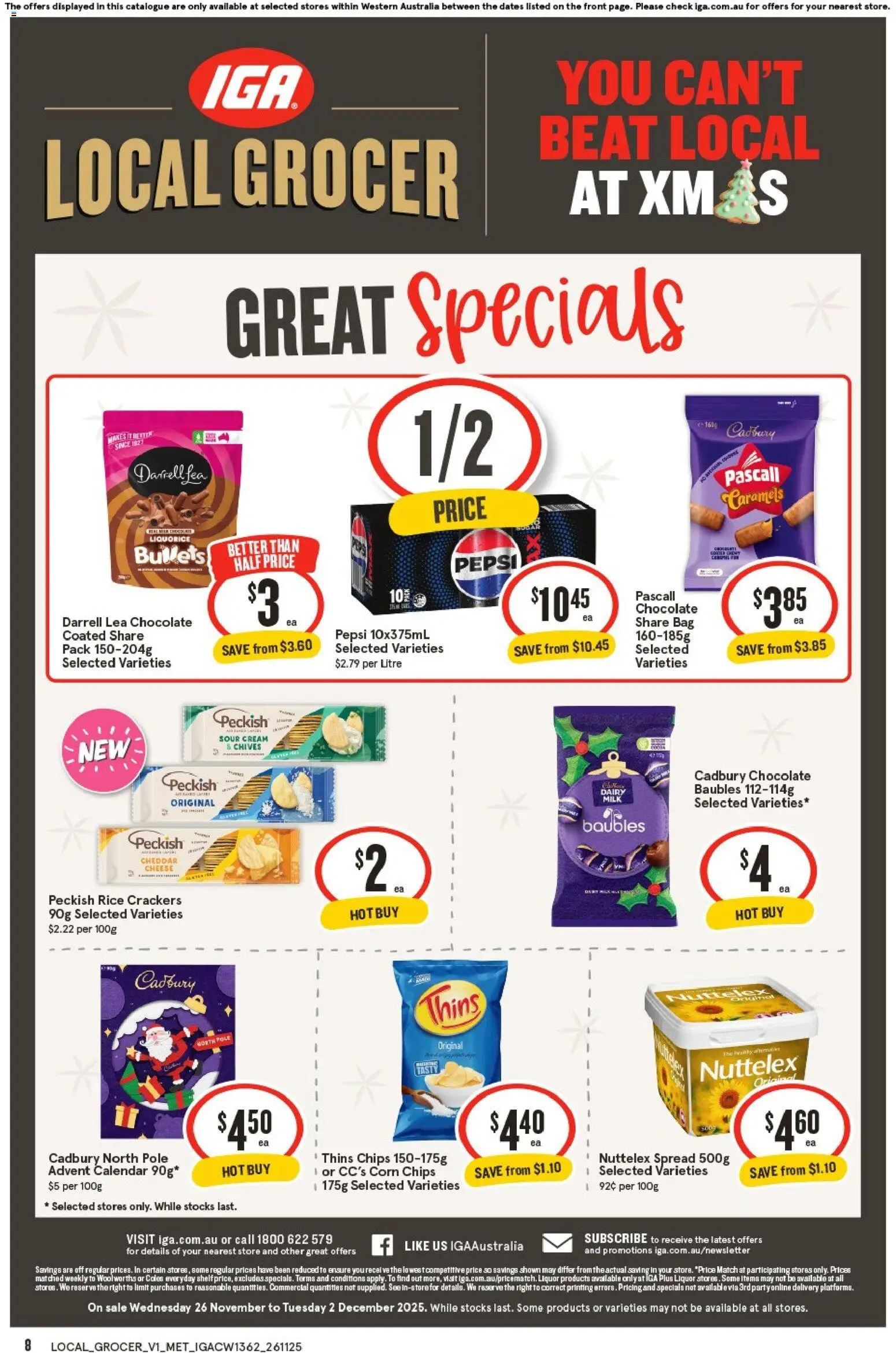 IGA catalogue - valid from 26.11.2025 | Page: 8 | Products: Milk, Rice, Sour cream, Bag