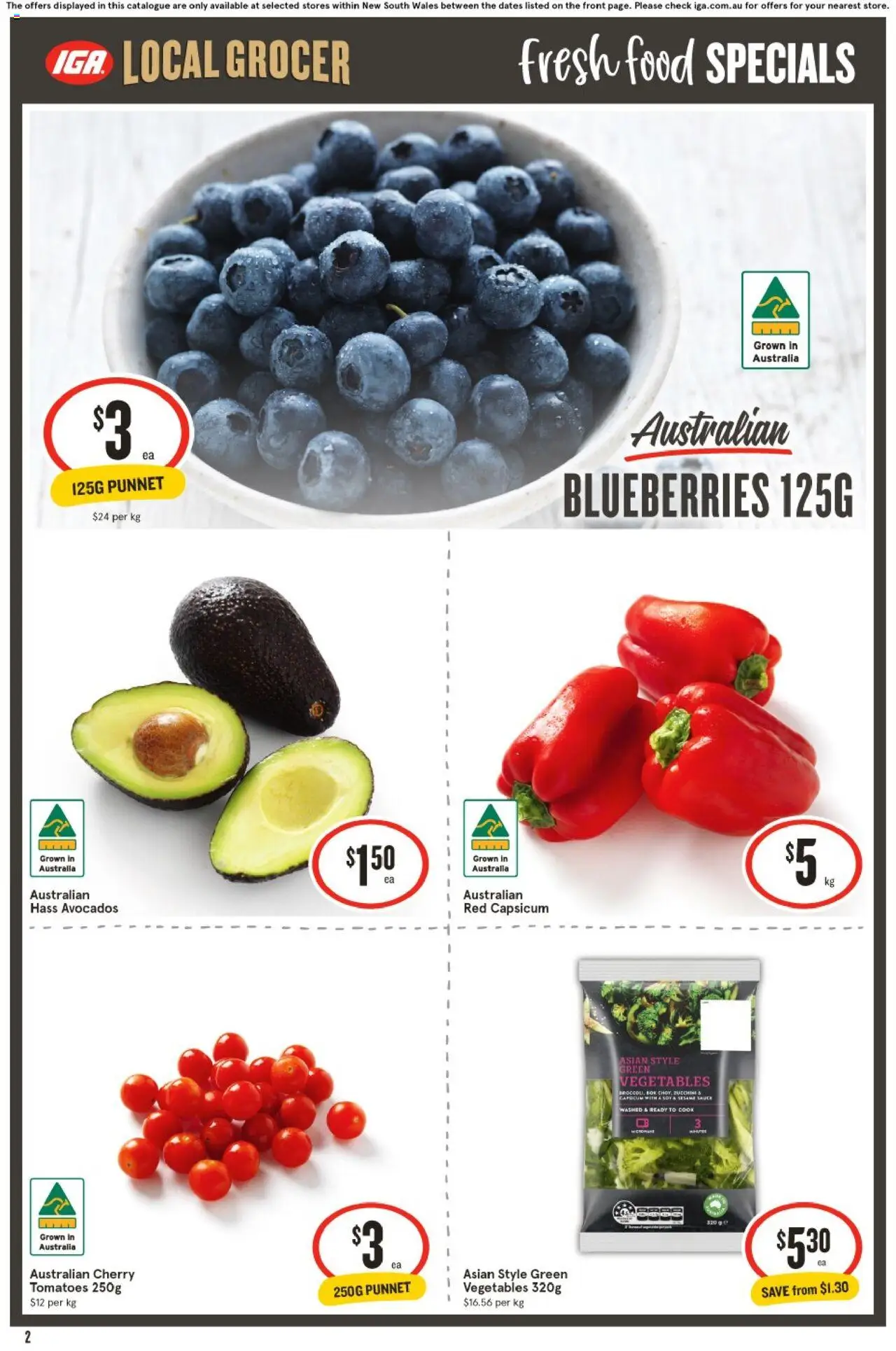 IGA catalogue - valid from 03.09.2025 | Page: 2 | Products: Capsicum, Tomatoes, Vegetables, Zucchini