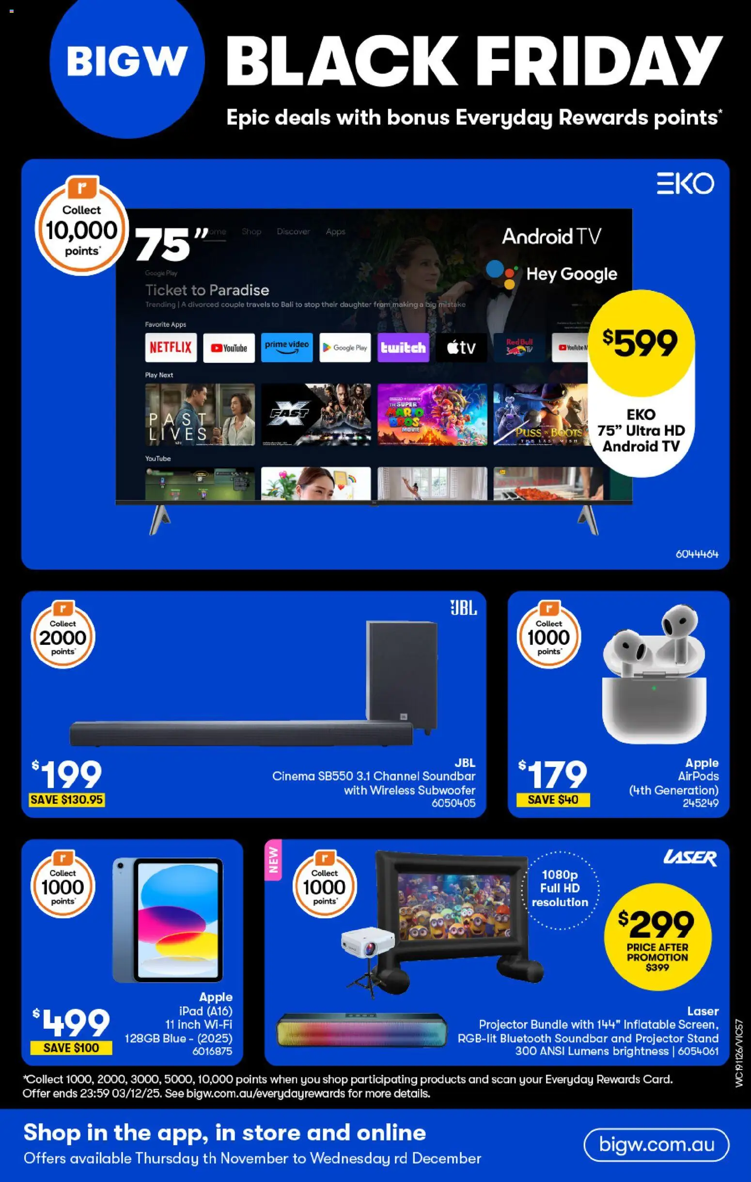 Woolworths catalogue - valid from 19.11.2025 | Page: 55 | Products: Boots, Tv, Projector