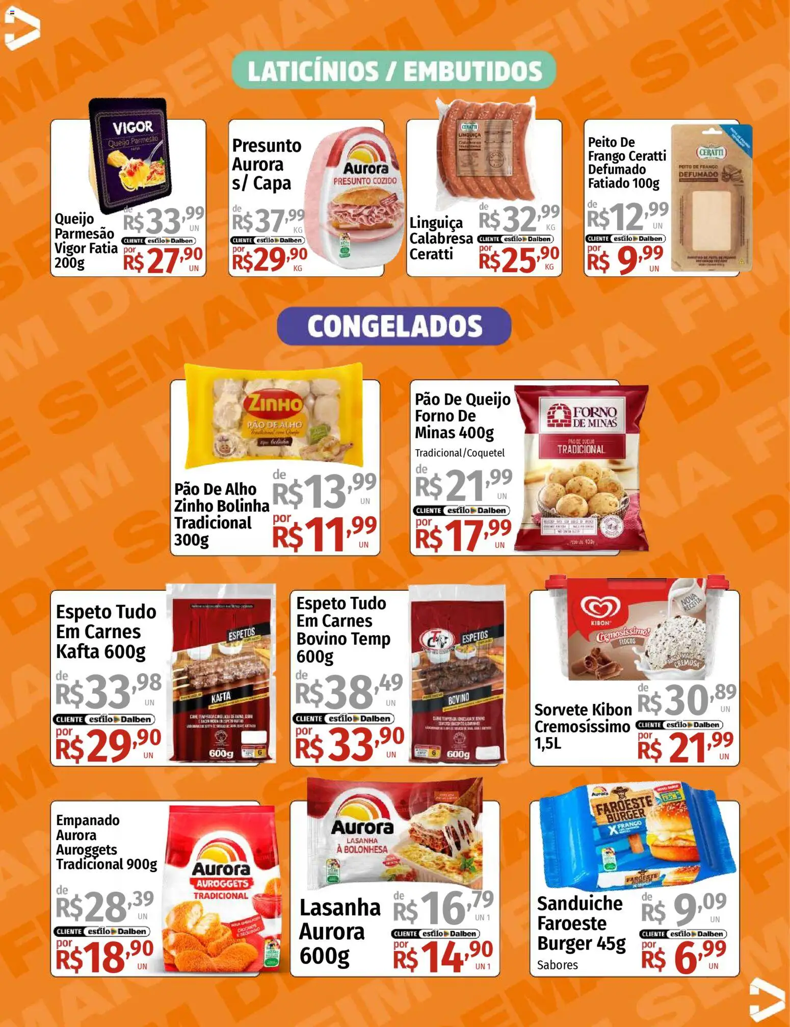 Supermercado Dalben Folheto - válido de 13.02.2026 | Página: 9 | Produtos: Linguiça, Sanduíche, Frango, Peito de frango