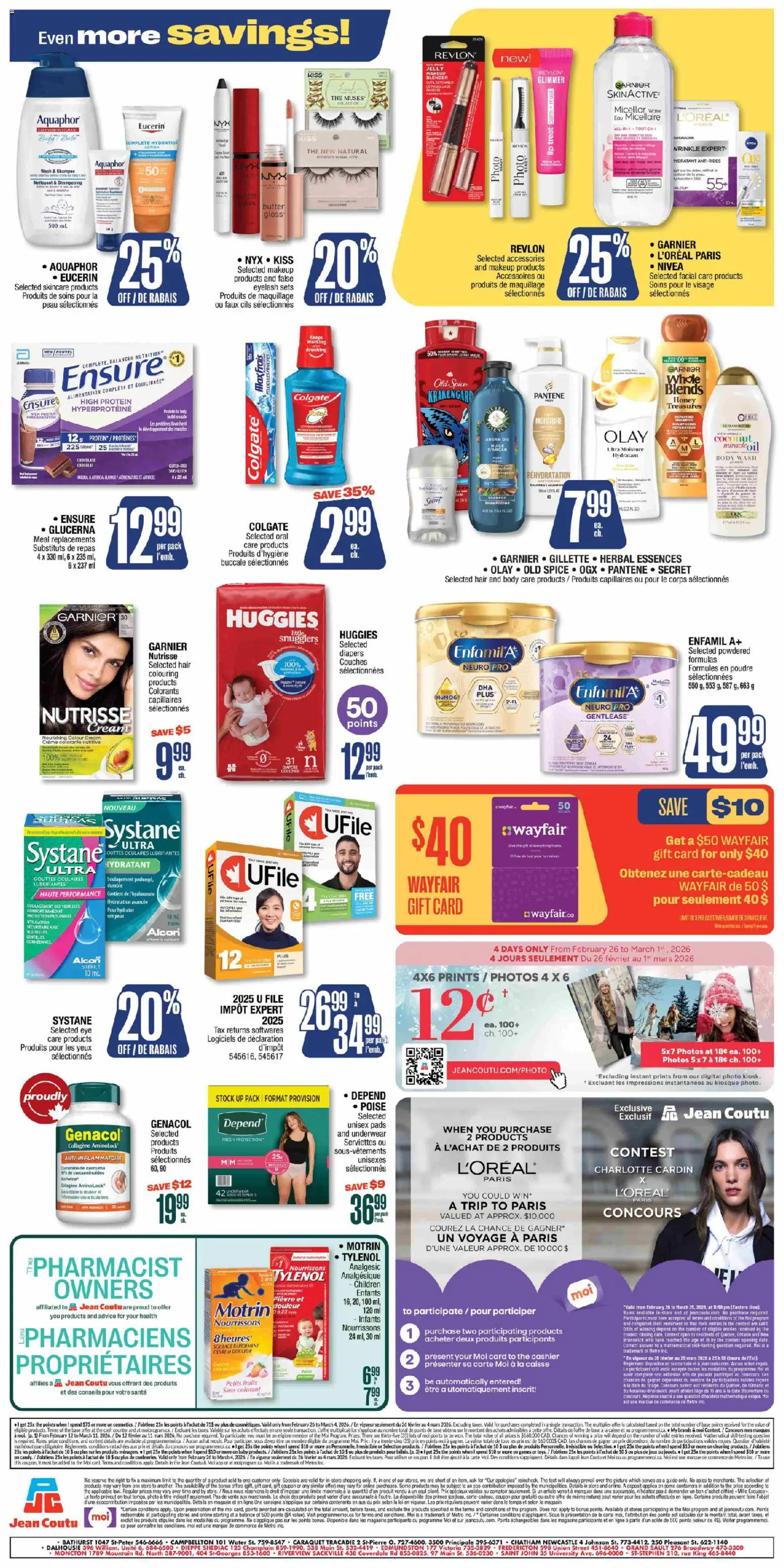 Jean Coutu flyer valid from 26.02.2026 | Page: 3 | Products: Cream, Micellar water, Oil, Chocolate