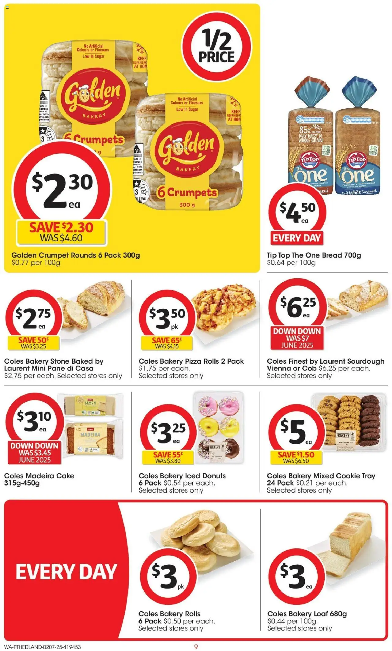 Coles catalogue - valid from 02.07.2025 | Page: 9 | Products: Crumpets, Bread, Lemon, Bakery