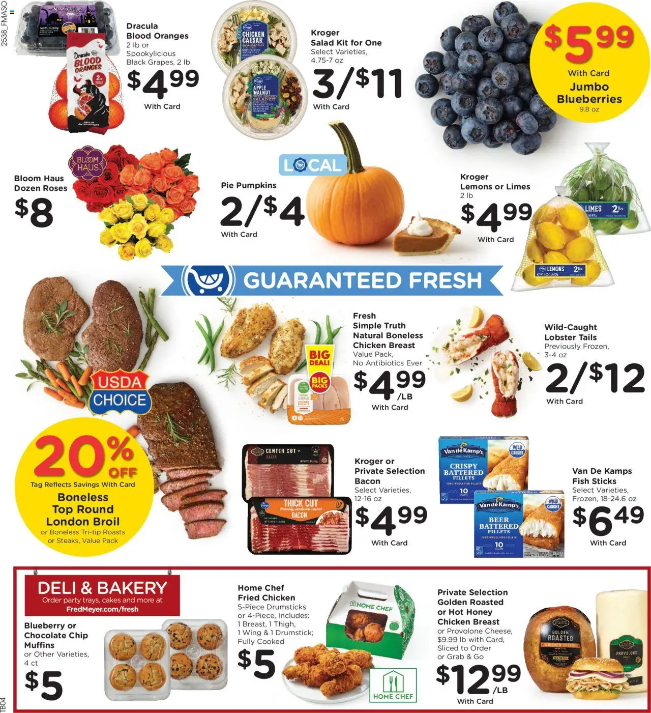 Fred Meyer Weekly Ad - valid from 22.10.2025 | Page: 14 | Products: Oranges, Fish, Salad, Blueberries