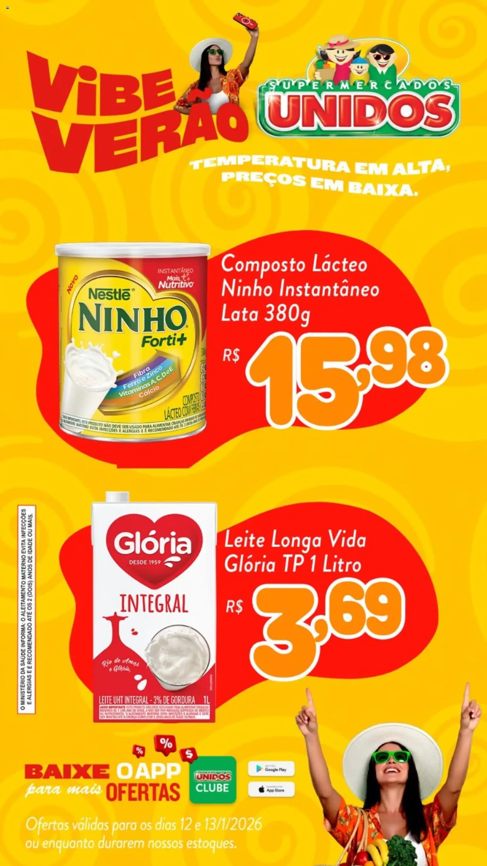 Supermercados Unidos Folheto - válido de 12.01.2026 | Página: 1 | Produtos: Ferro, Leite, Cálcio