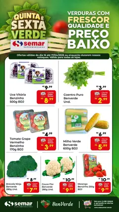 Semar Supermercado ofertas Quinta e Sexta Verde - Pré-Visualização do folheto da loja Semar Supermercado, válido de 16.04.2026