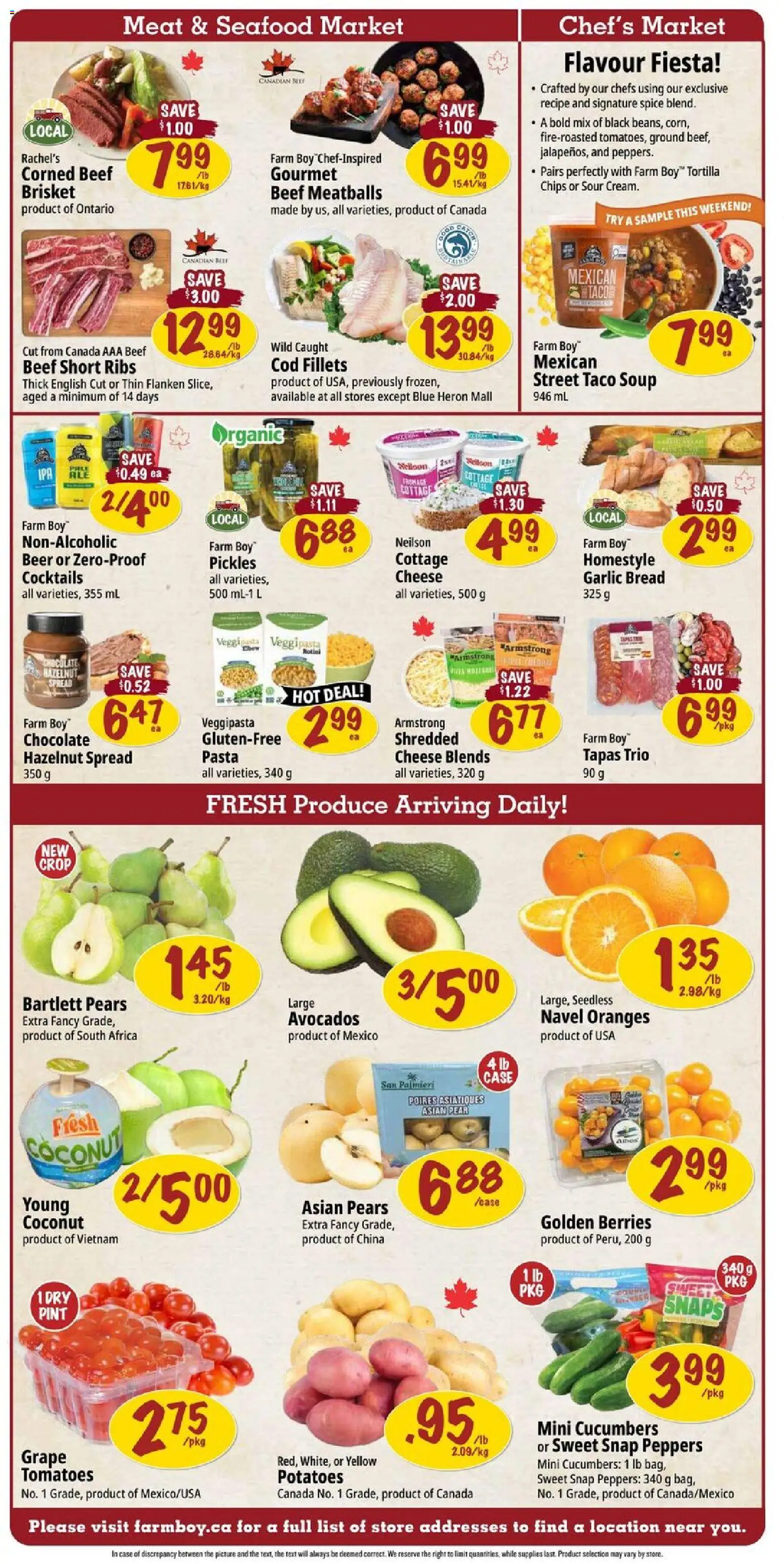 Farm Boy flyer valid from 12.03.2026 | Page: 2 | Products: Beef, Cucumbers, Bread, Oranges