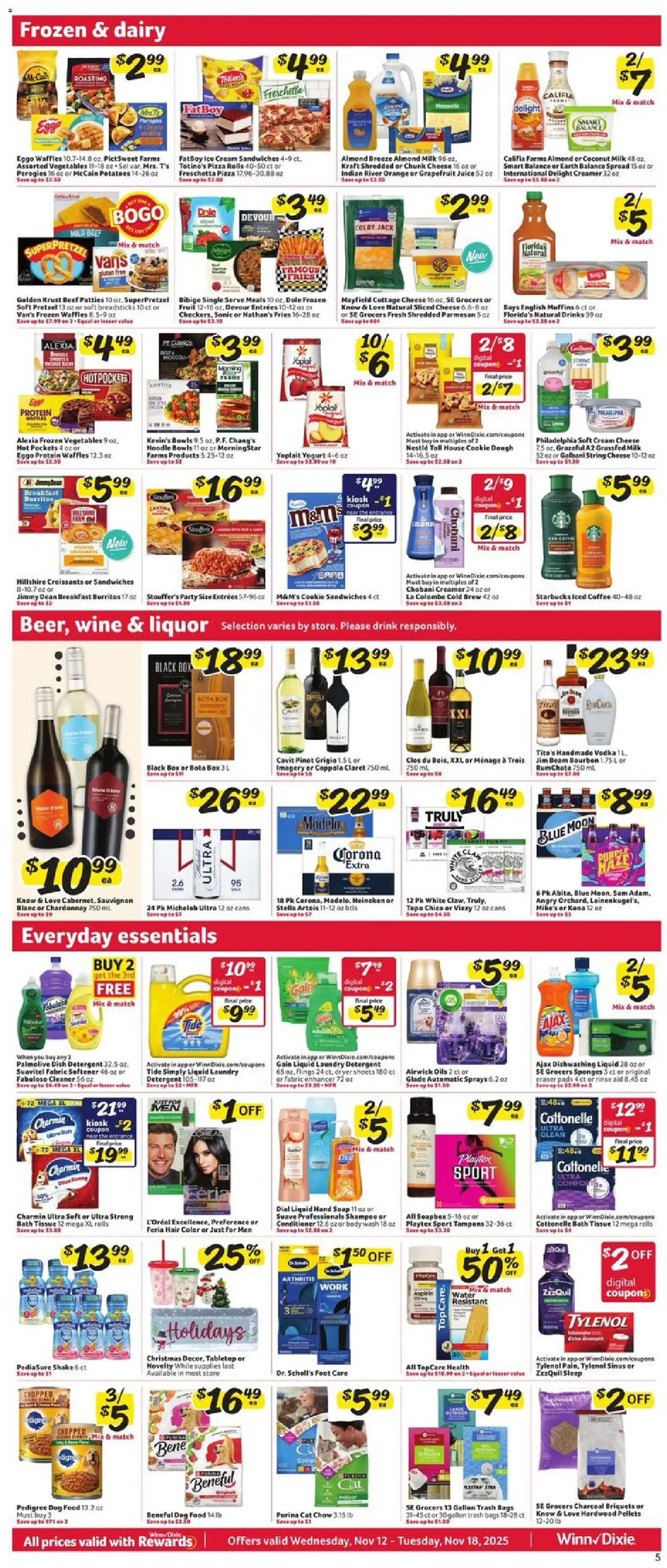 Winn Dixie Weekly Ad - valid from 12.11.2025 | Page: 7 | Products: Milk, Yogurt, Wine, Detergent