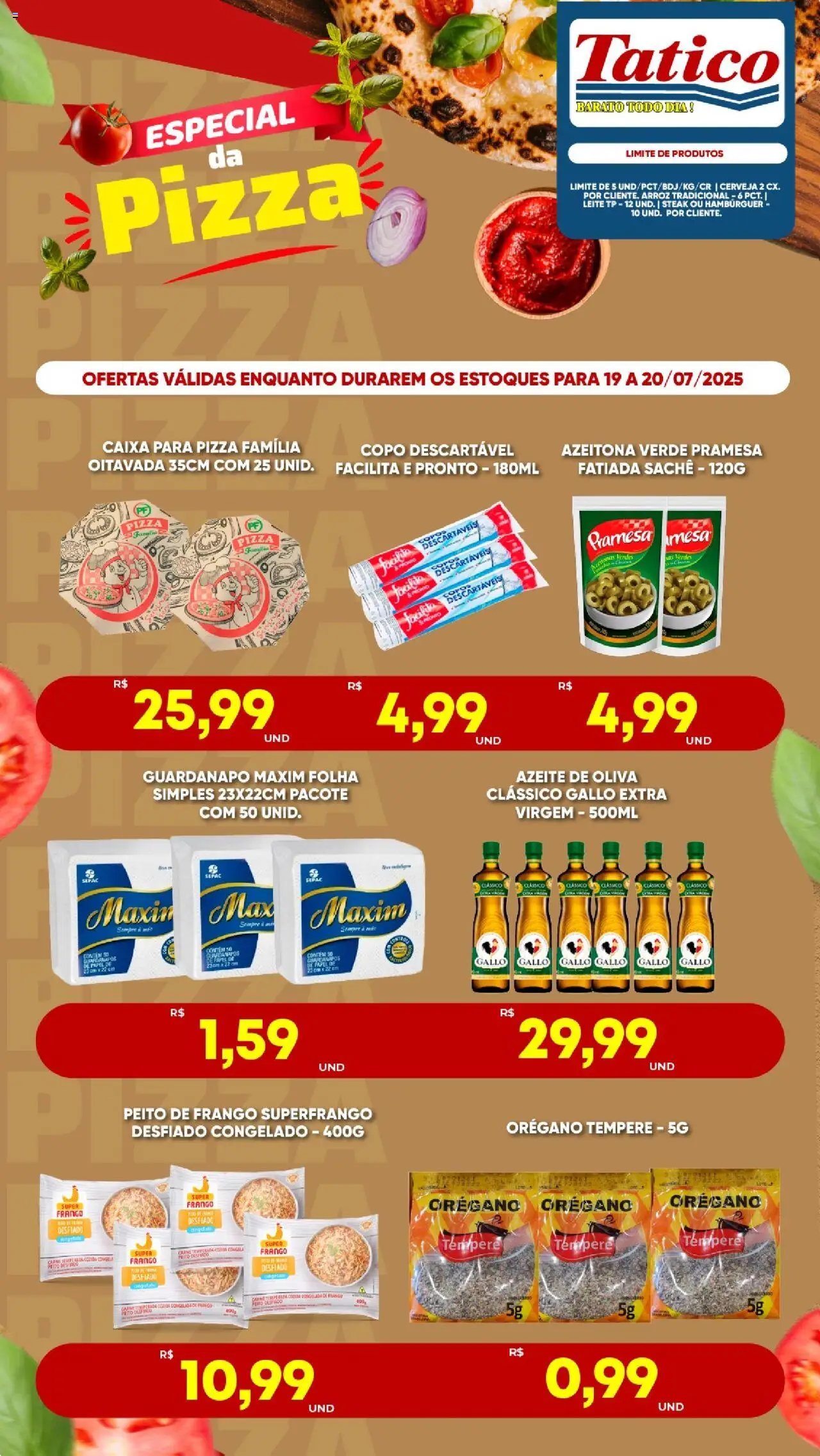 Tatico Folheto - válido de 19.07.2025 | Página: 2 | Produtos: Leite, Carne, Copos, Peito de frango