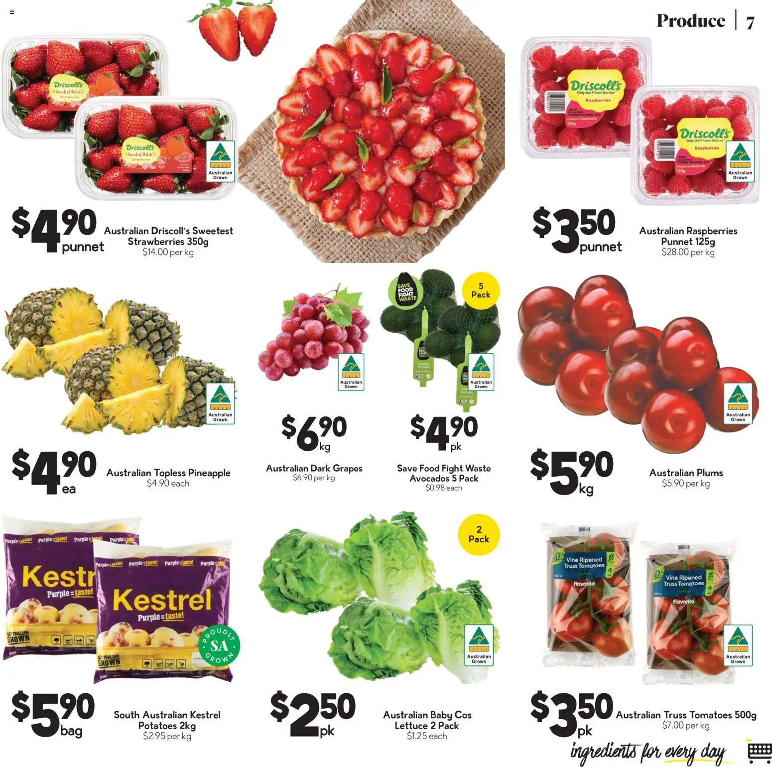 Drakes catalogue - valid from 07.01.2026 | Page: 7 | Products: Lettuce, Pineapple, Strawberries, Plums