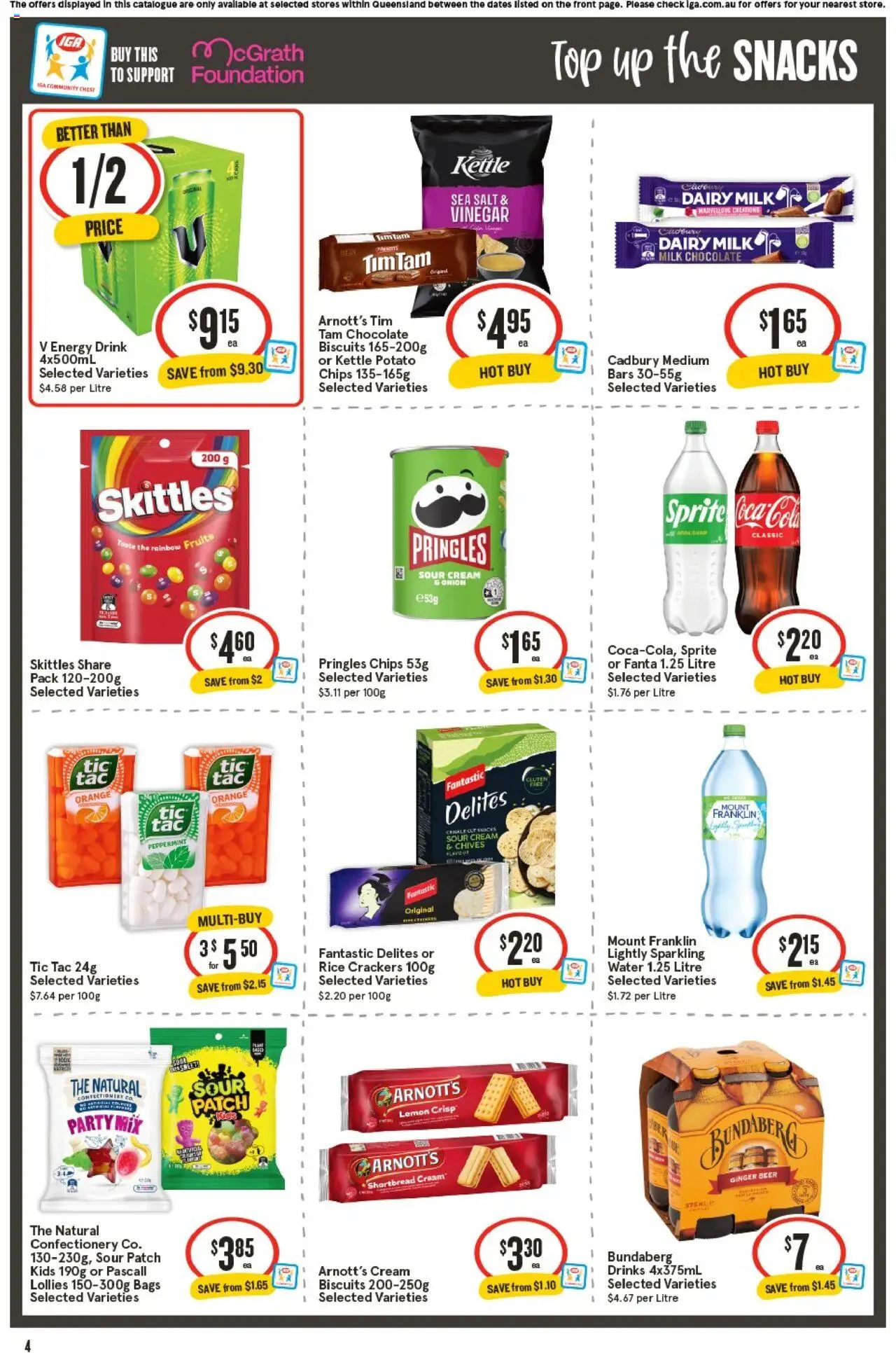 IGA catalogue - valid from 24.09.2025 | Page: 4 | Products: Biscuits, Salt, Vinegar, Kettle