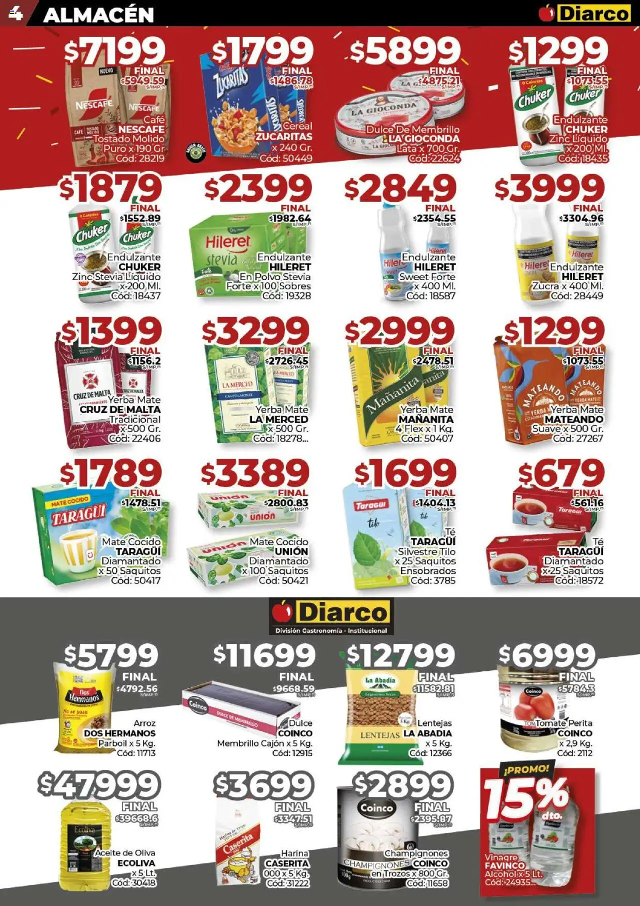 Diarco ofertas │ válido desde el 08.09.2025 | Página: 4 | Productos: Lentejas, Vinagre, Polvo, Mate cocido
