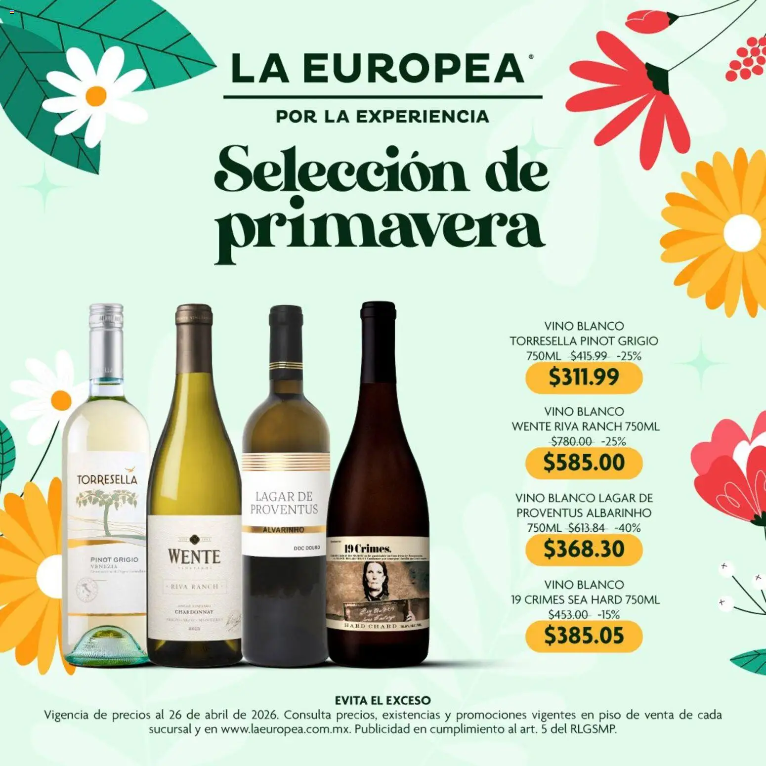Nuevas ofertas de La Europea válidas en toda la República Mexicana desde el 16.04.2026. ¡Encuentra las mejores ofertas en La Europea catálogo Selección de primavera! | Página: 2 | Productos: Vino