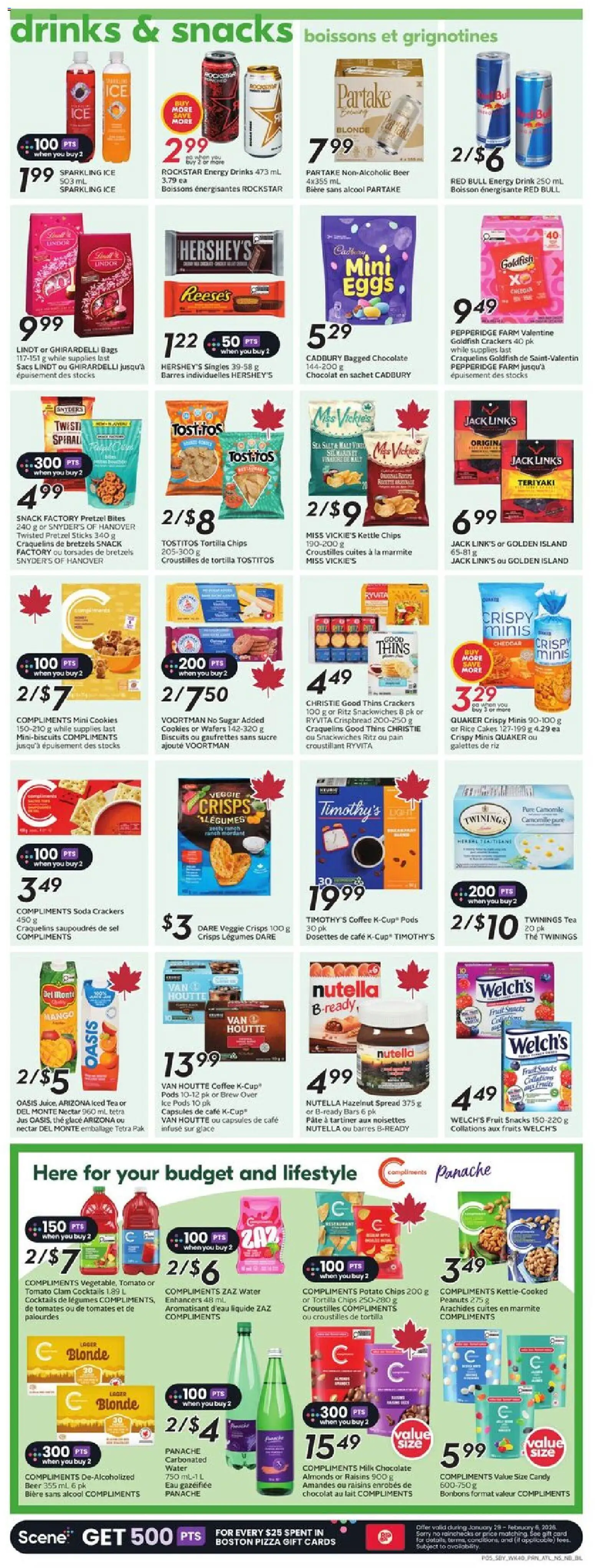 Sobeys flyer valid from 29.01.2026 | Page: 8 | Products: Rice, Chips, Chocolate, Pizza