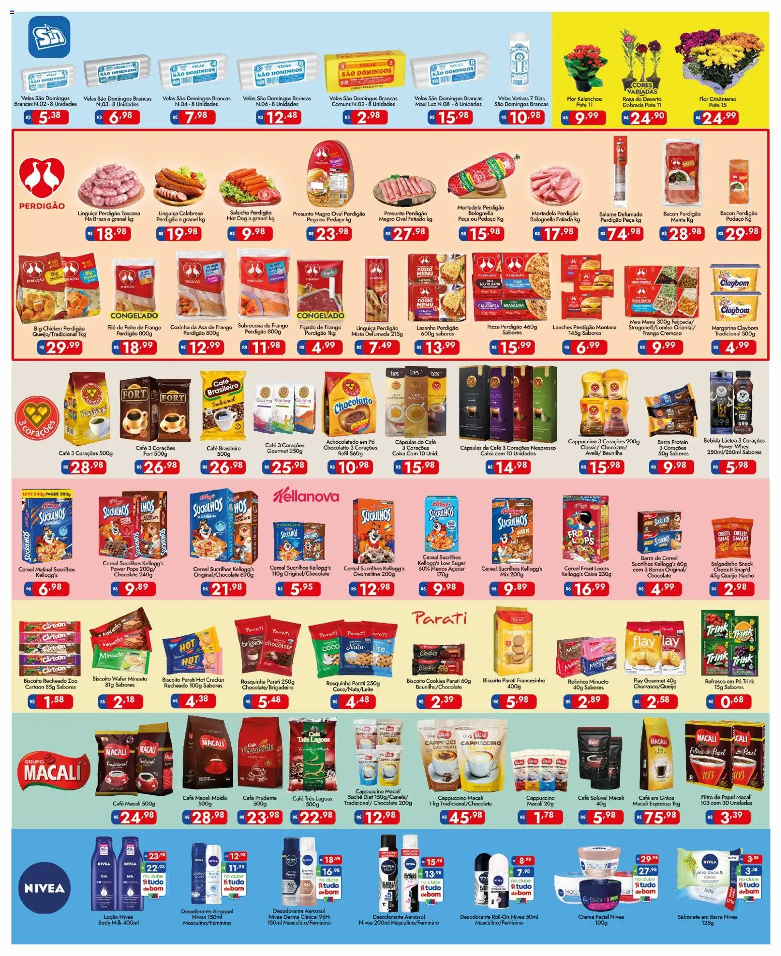 Supermercados Rondon Folheto - válido de 31.10.2025 | Página: 3 | Produtos: Salsicha, Queijo, Rosquinha, Café solúvel