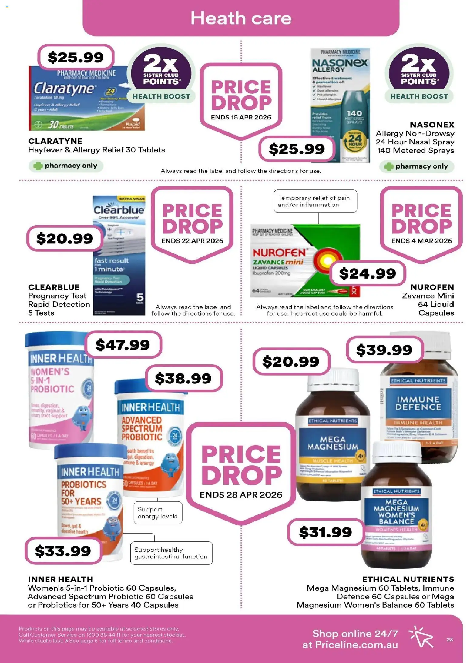Priceline Pharmacy catalogue - valid from 18.02.2026 | Page: 23 | Products: Nasal spray, Nutrients, Treatment, Tablets