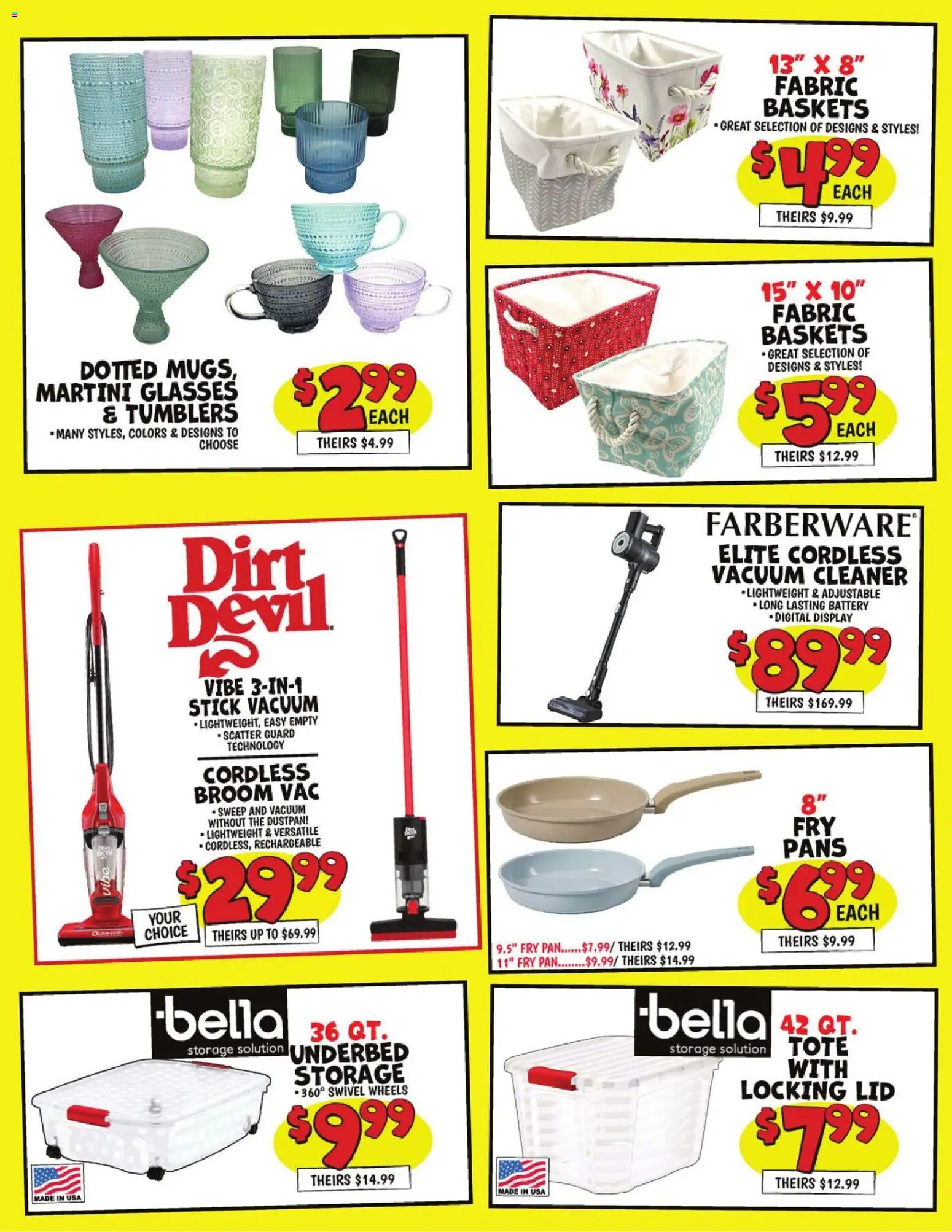 Ollie's Weekly Ad - valid from 08.04.2026 | Page: 6 | Products: Vacuum, Pan, Glasses, Vacuum cleaner