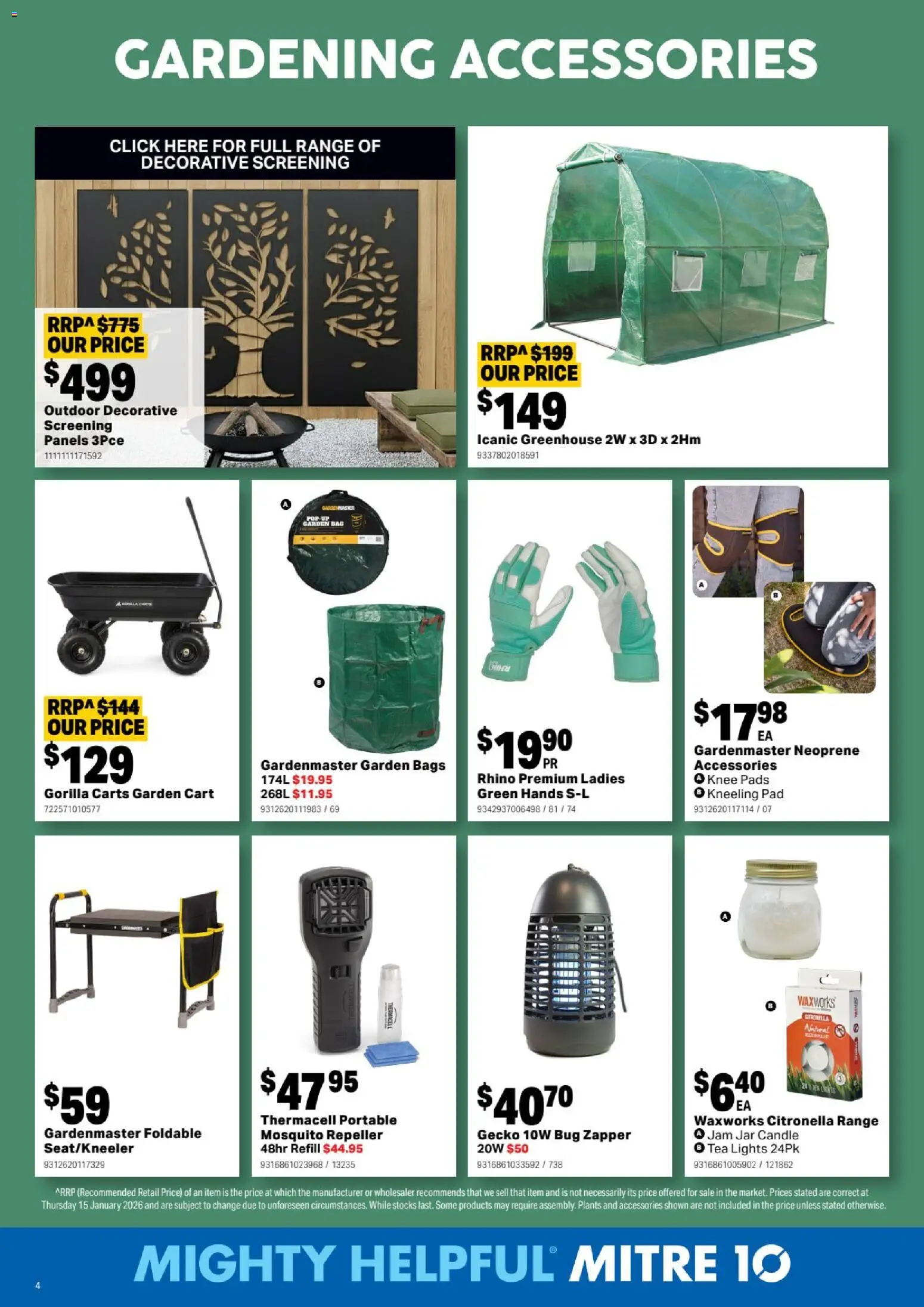 Mitre 10 catalogue - valid from 25.02.2026 | Page: 4 | Products: Tea, Greenhouse, Candle, Portable