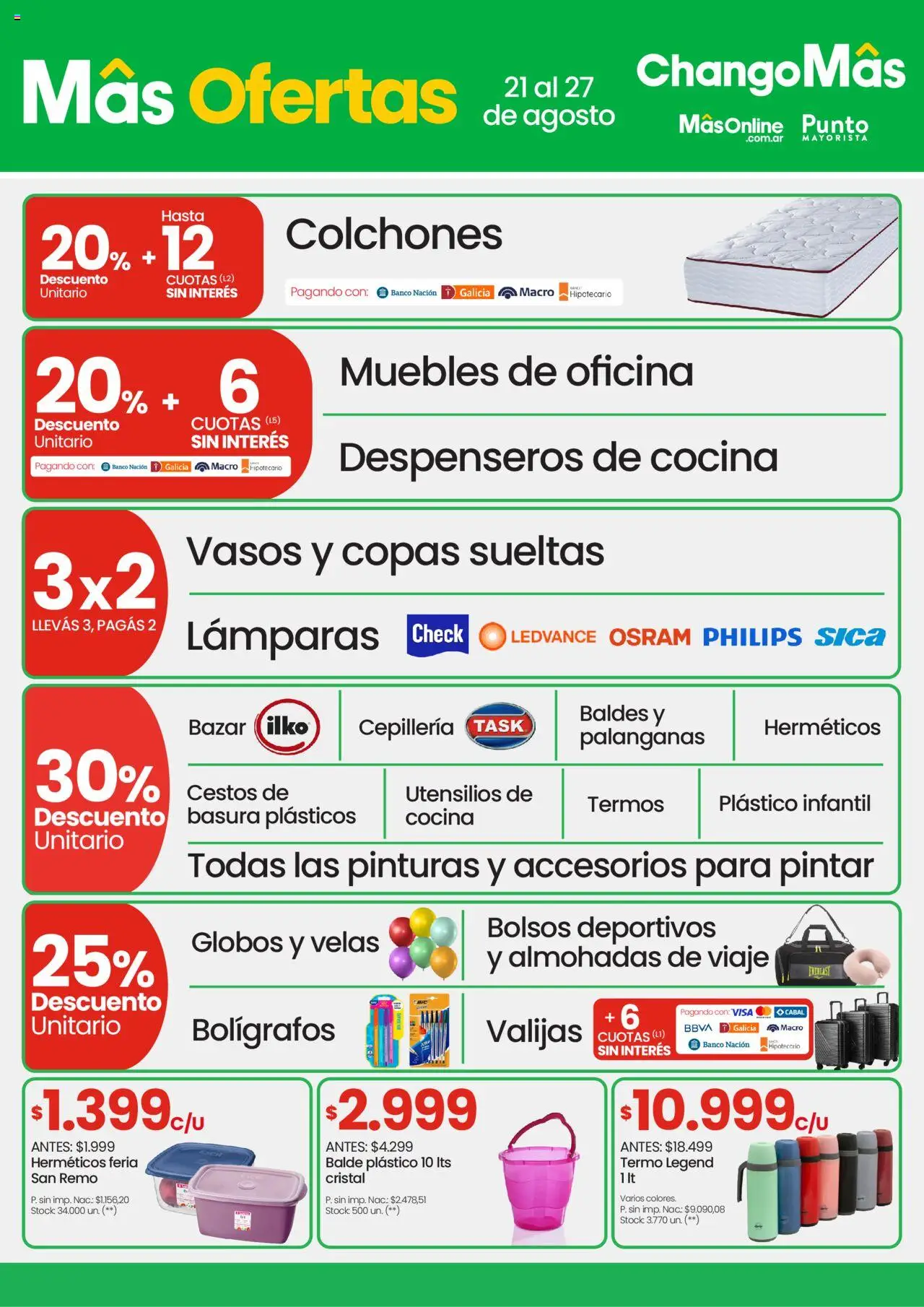 Changomas ofertas │ válido desde el 21.08.2025 | Página: 8 | Productos: Cocina, Banco, Termo, Vasos