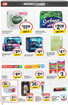 Preview of IGA Catalogue QLD - valid from 15.10.2025 | Page: 37 | Products: Cutlery, Sustainable, Tampons, Tissues