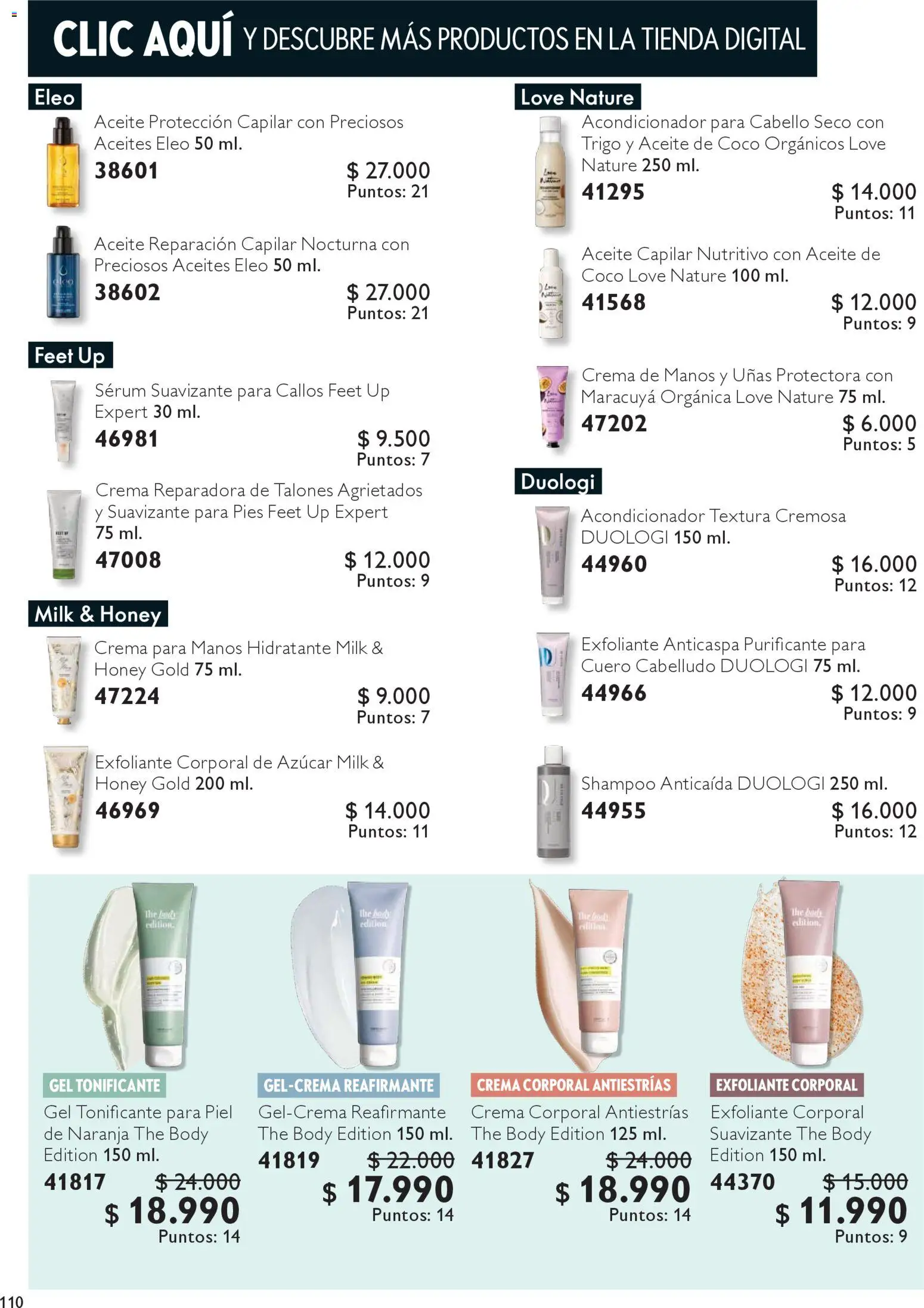 Oriflame catálogo │ válido desde el 06.12.2025 | Página: 110 | Productos: Acondicionador, Shampoo, Azucar, Crema