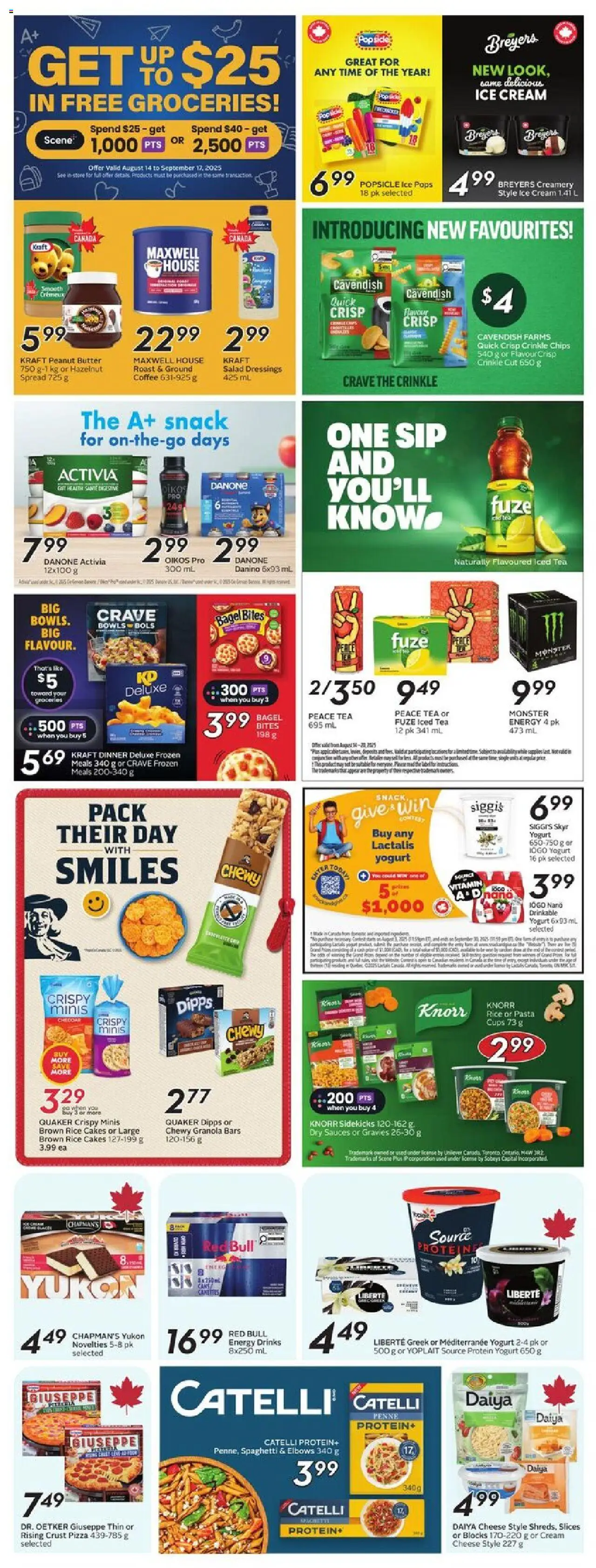 Safeway flyer valid from 14.08.2025 | Page: 20 | Products: Tea, Cream, Ice cream, Coffee
