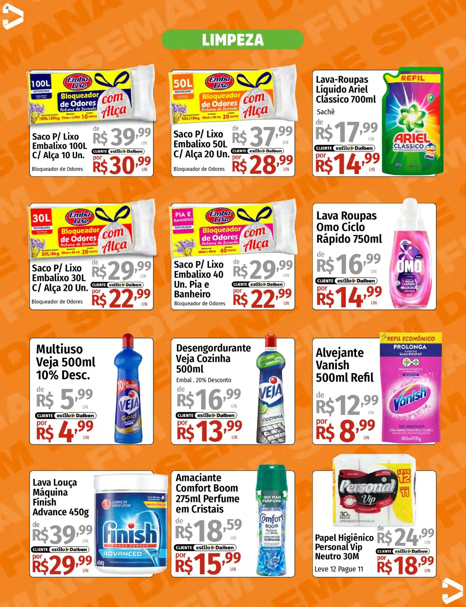 Supermercado Dalben Folheto - válido de 10.04.2026 | Página: 14 | Produtos: Cloro, Tira manchas, Desengordurante, Roupas