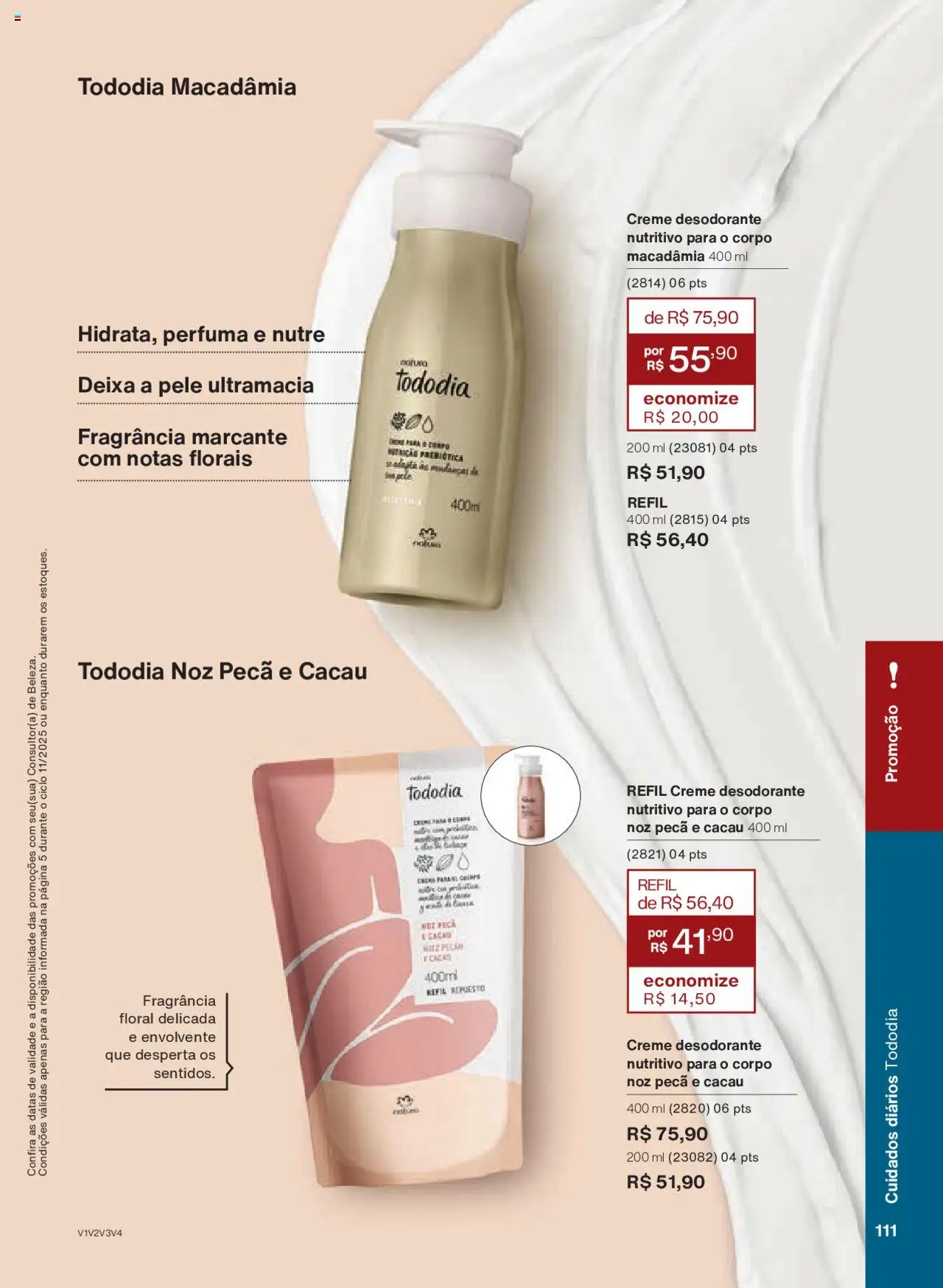 Natura Folheto - válido de 15.06.2025 | Página: 111 | Produtos: Macadâmia, Fragrância, Desodorante, Creme