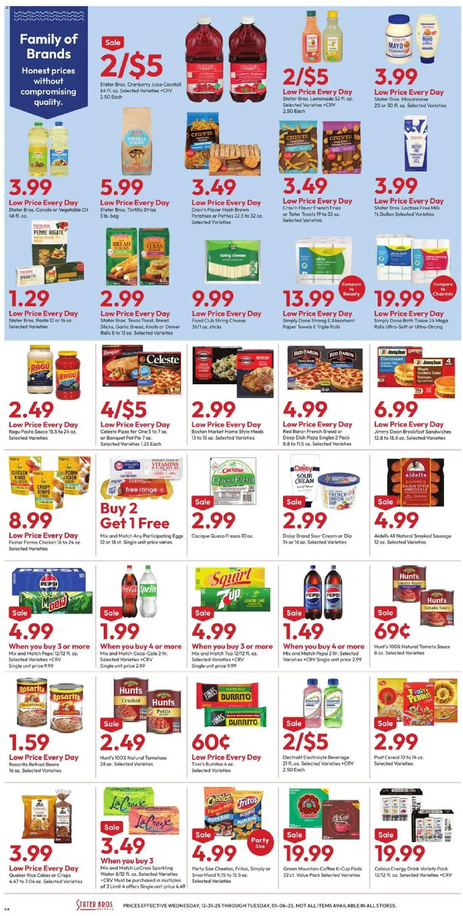 Stater Bros Weekly Ad - valid from 31.12.2025 | Page: 2 | Products: Coffee, Juice, Sauce, Sausage