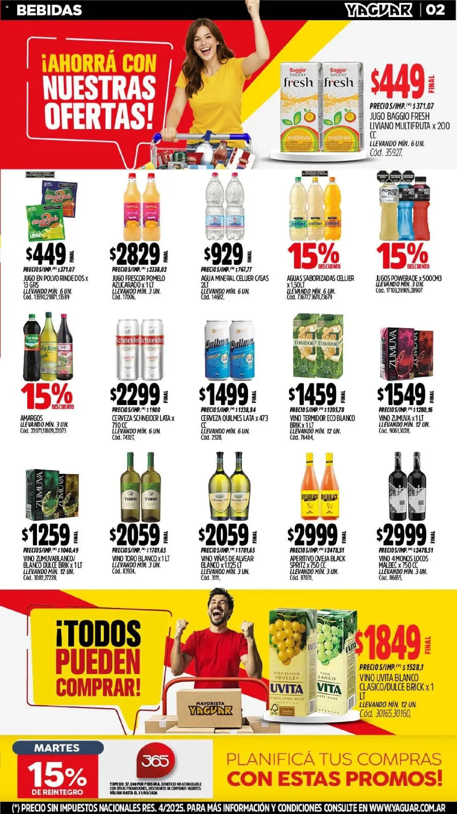 Yaguar - Oferta Semanal Santa Fé │ válido desde el 02.03.2026 | Página: 2 | Productos: Agua, Pomelo, Jugo, Vino