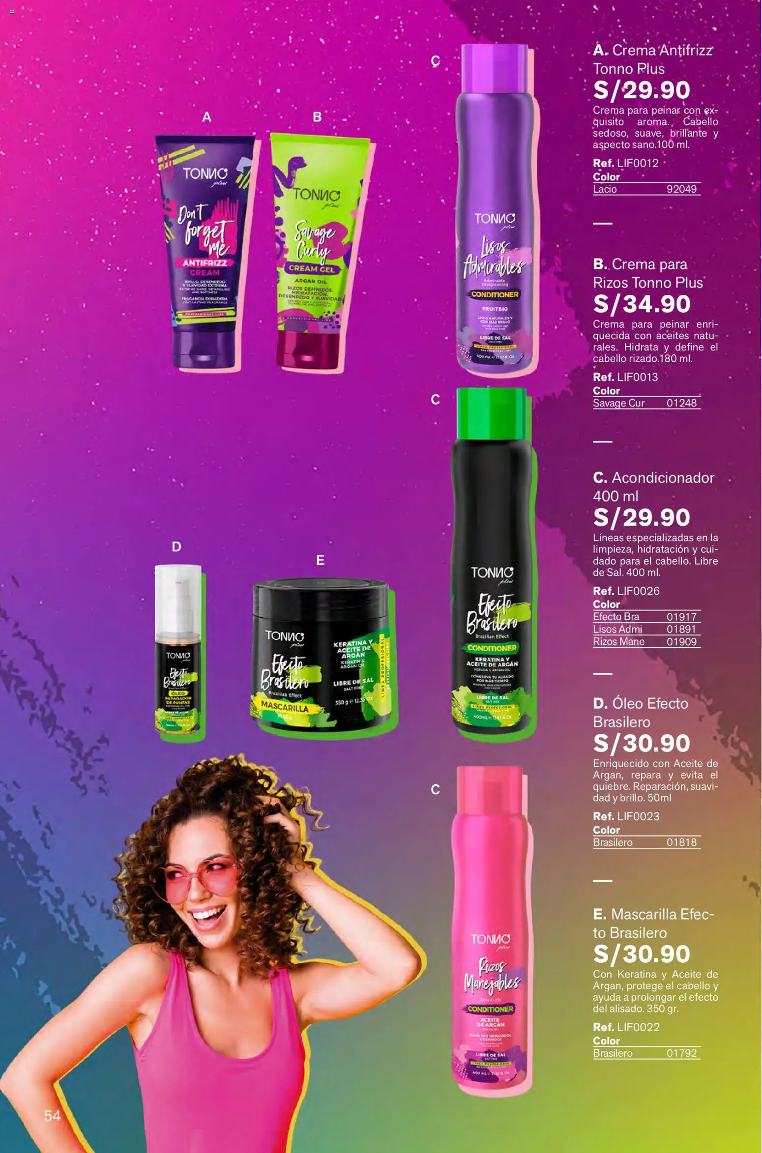 Catálogo Leonisa válido desde 16.01.2026 | Página: 54 | Productos: Acondicionador, Aceite, Crema, Fragancia