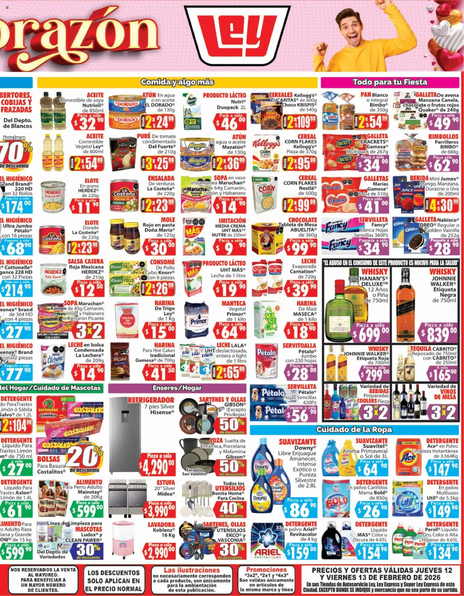 Nuevas ofertas de Casa Ley válidas en toda la República Mexicana desde el 12.02.2026. ¡Encuentra las mejores ofertas en Casa Ley folleto Autoservicio! | Página: 4 | Productos: Avena, Leche, Suavizante, Ropa