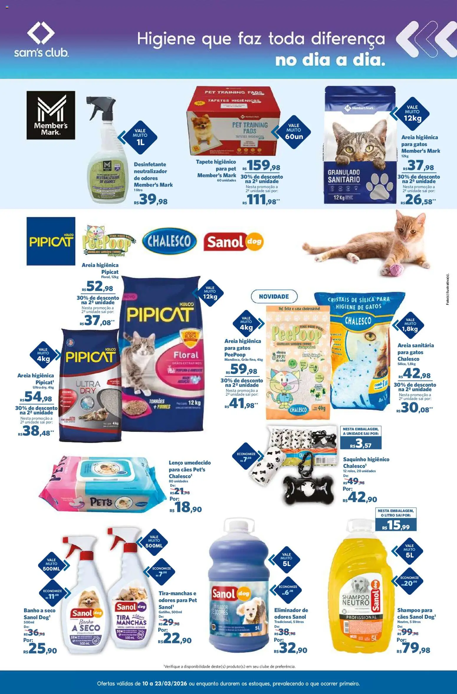 Sam's Club Folheto - válido de 10.03.2026 | Página: 5 | Produtos: Areia, Lenço umedecido, Granulado, Desinfetante