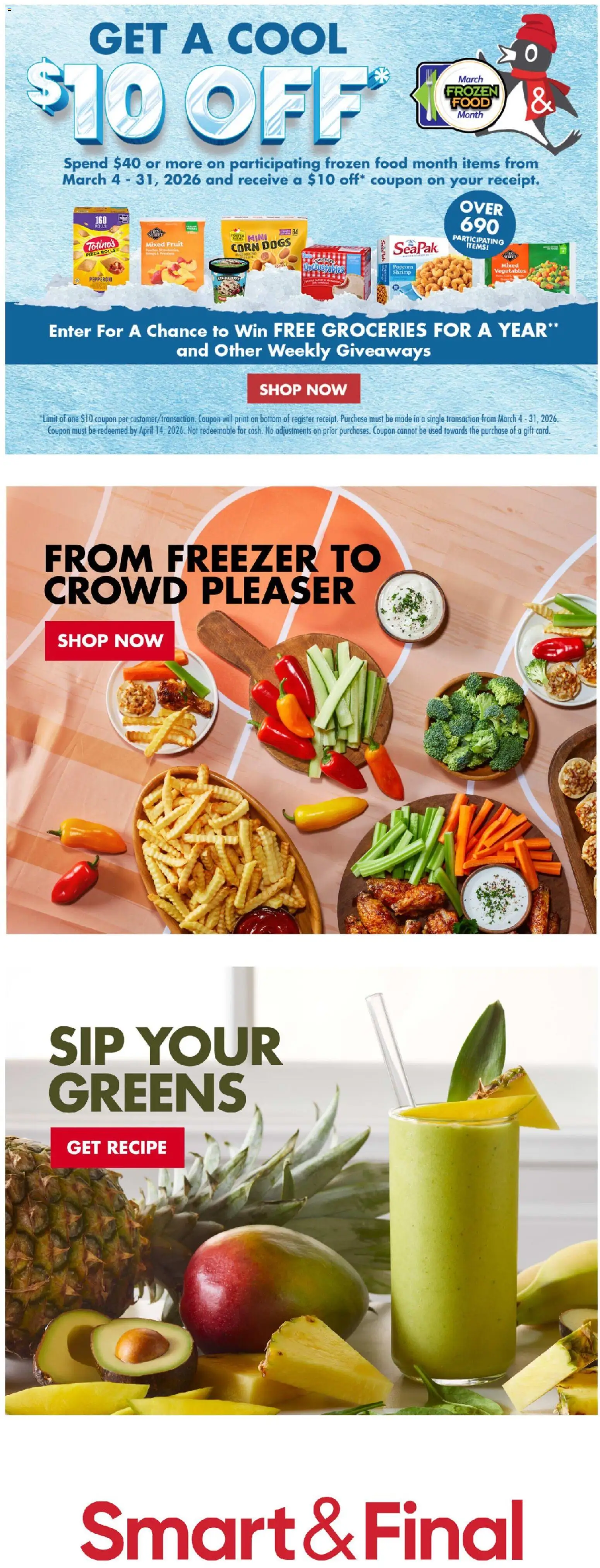 Smart & Final Weekly Ad - valid from 20.03.2026 | Page: 2 | Products: Corn, Pizza, Vegetables, Freezer