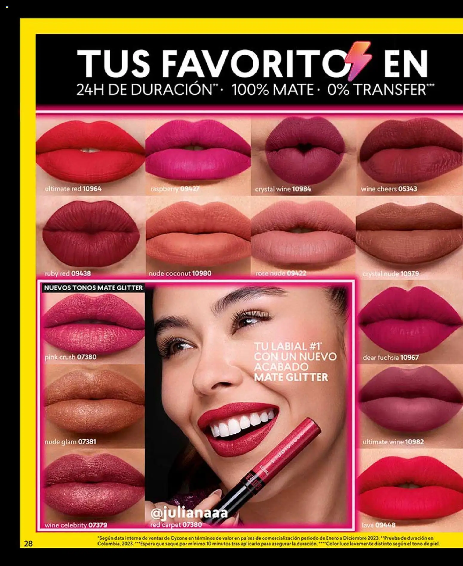 Catálogo CyZone Campaña 8 │ válido desde el 29.04.2026 | Página: 28 | Productos: Glitter, Mate, Labial
