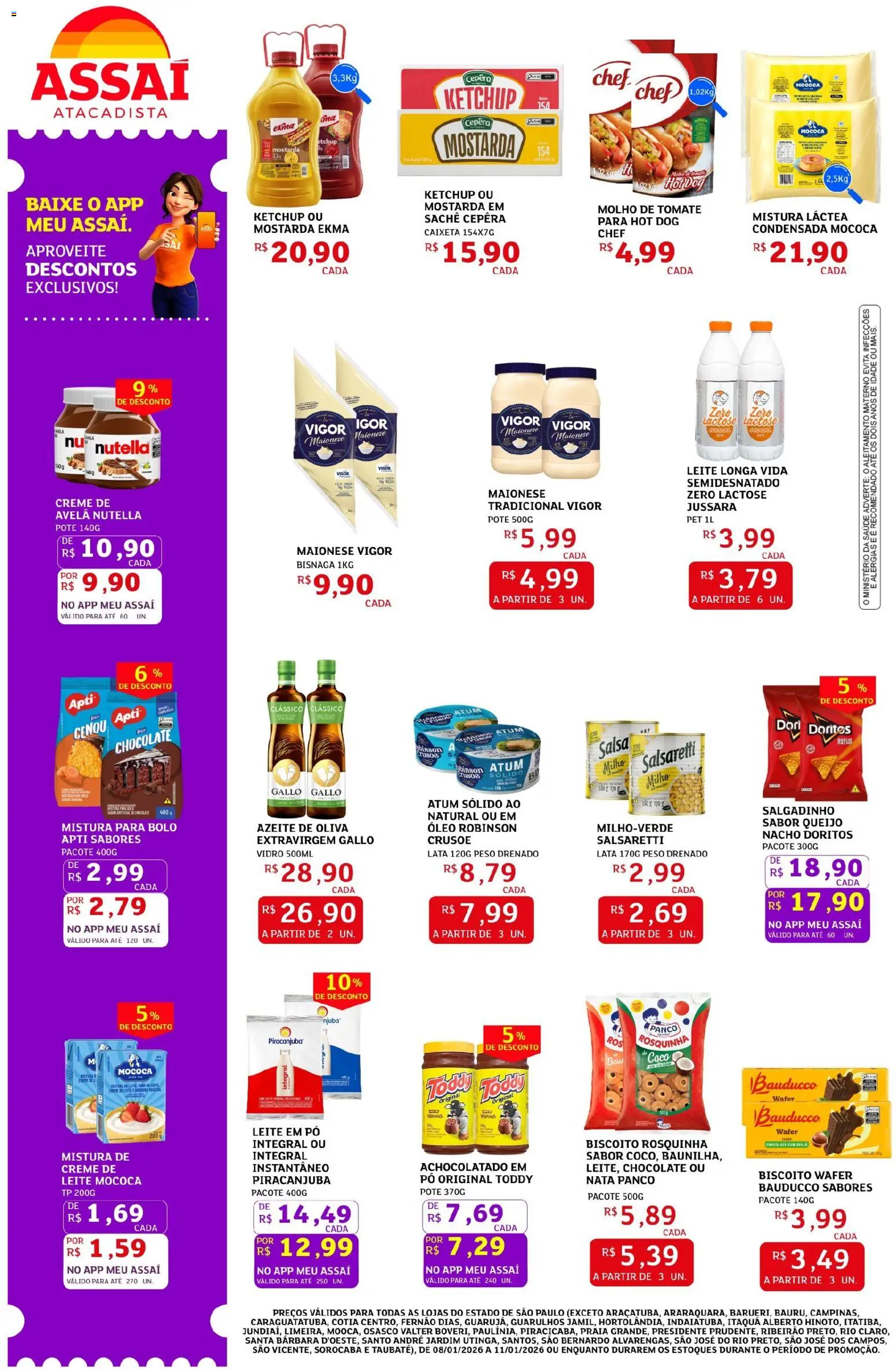 Assaí Atacadista Folheto - válido de 08.01.2026 | Página: 2 | Produtos: Pó, Molho de tomate, Ketchup, Avelã