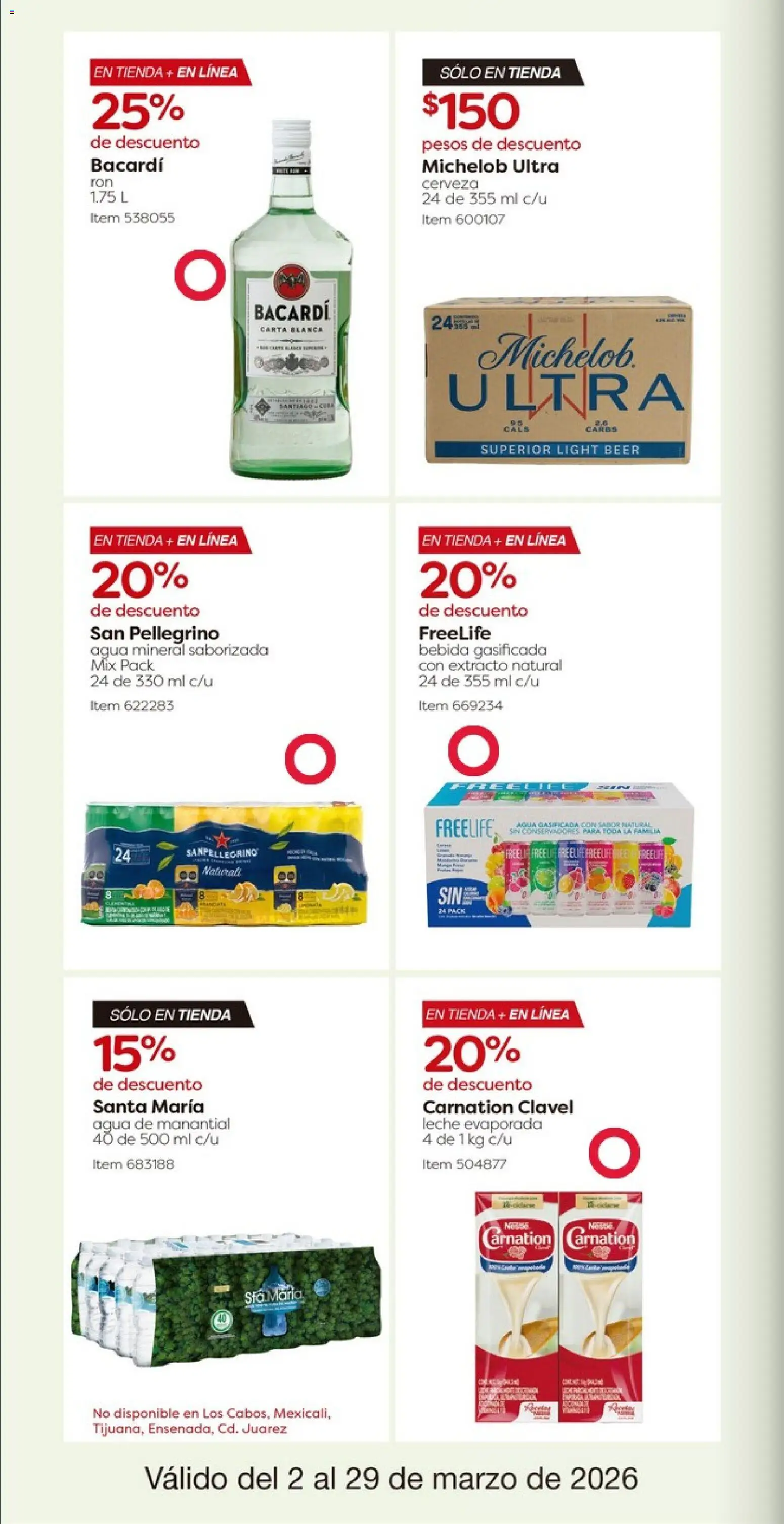 Nuevas ofertas de Costco válidas en toda la República Mexicana desde el 02.03.2026. ¡Encuentra las mejores ofertas en Costco catálogo! | Página: 22 | Productos: Agua, Leche, Cerveza