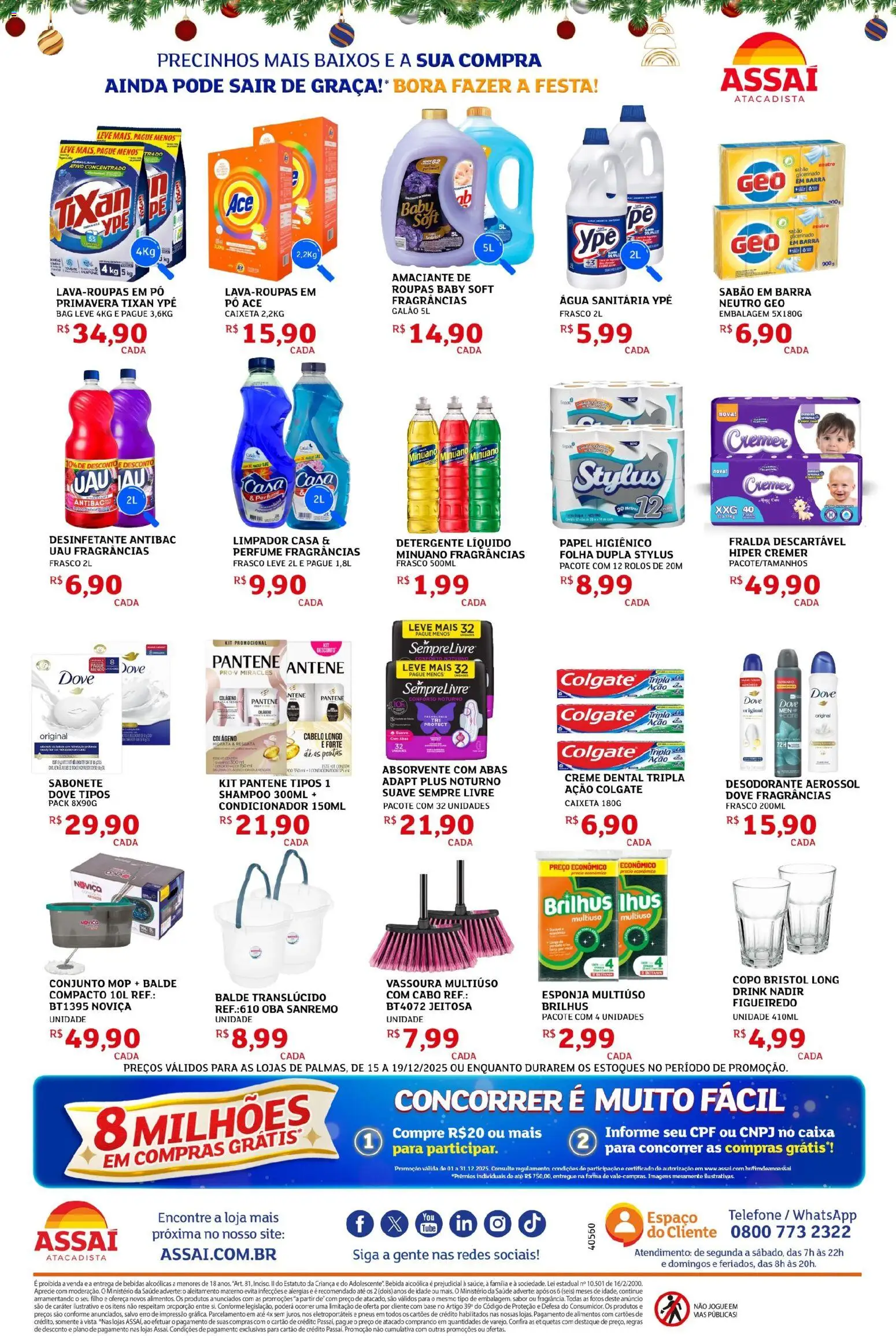 Assaí Atacadista Folheto - válido de 15.12.2025 | Página: 4 | Produtos: Pó, Condicionador, Detergente, Cabo