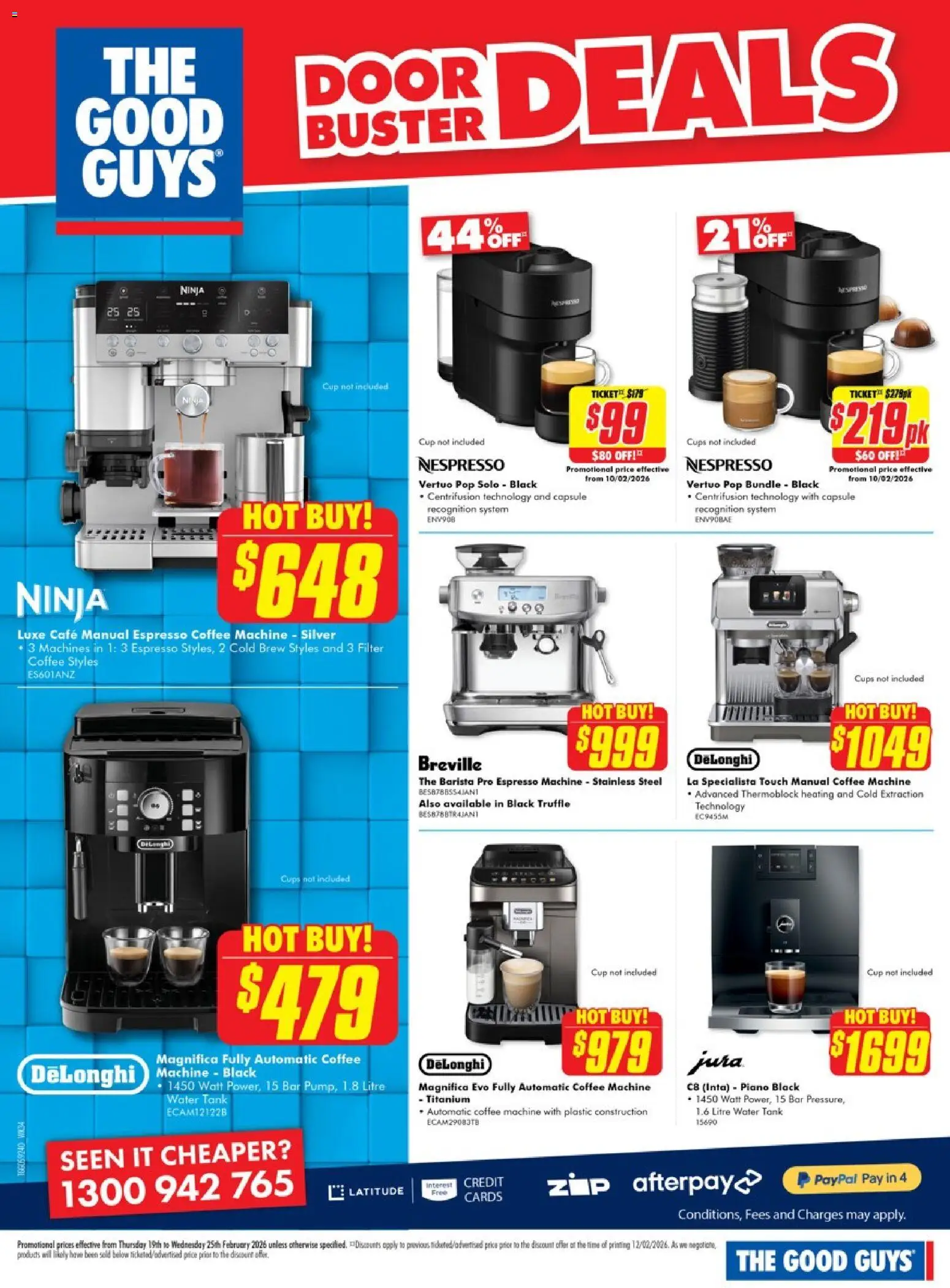The Good Guys catalogue - valid from 18.02.2026 | Page: 11 | Products: Door, Coffee, Water, Espresso machine