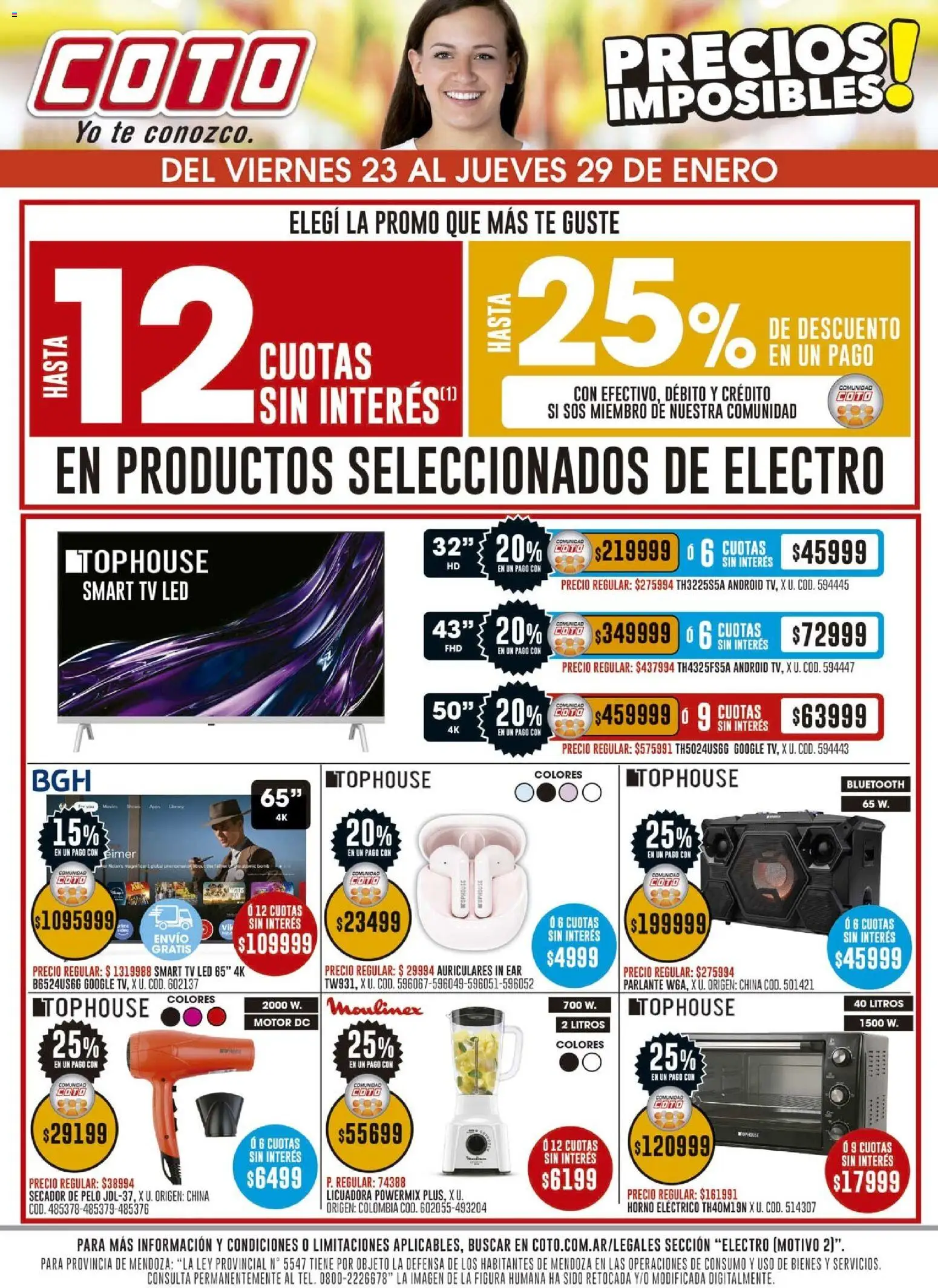Coto - Electro Motivo │ válido desde el 23.01.2026 | Página: 1 | Productos: Horno, Parlante, Horno eléctrico, Té