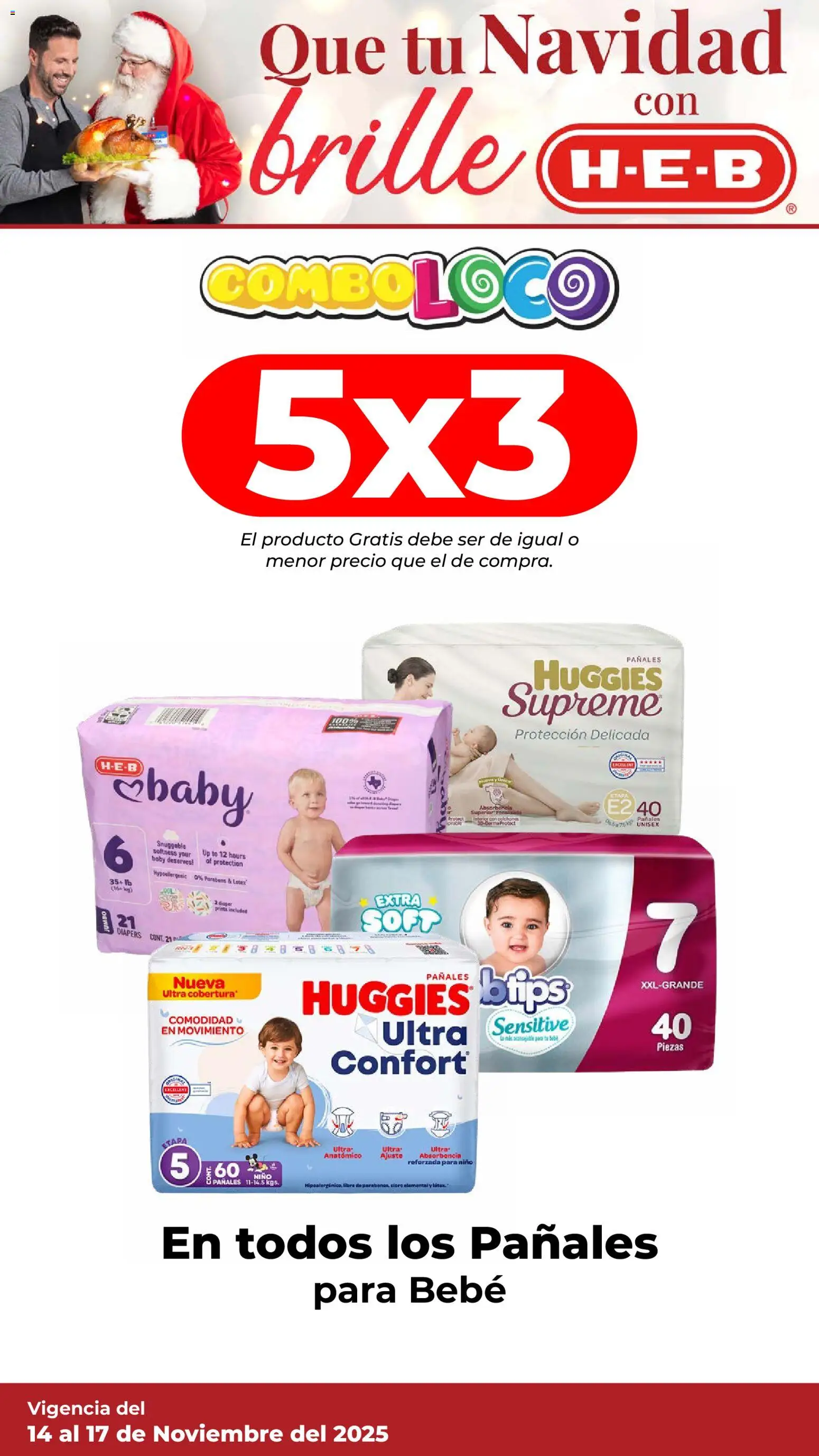 Nuevas ofertas de H-E-B válidas en toda la República Mexicana desde el 14.11.2025. ¡Encuentra las mejores ofertas en H-E-B folleto! | Página: 6 | Productos: Pañales