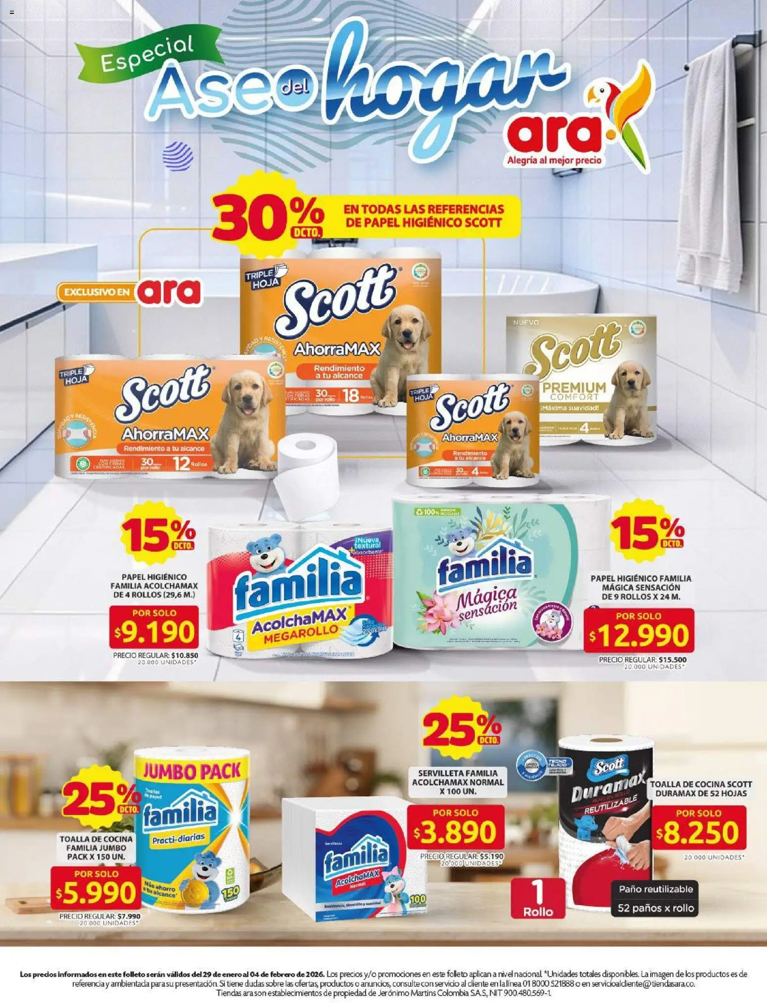 Ara revista - valida desde el 29.01.2026 | Página: 10 | Productos: Cocina, Sobre, Toallas, Papel higiénico