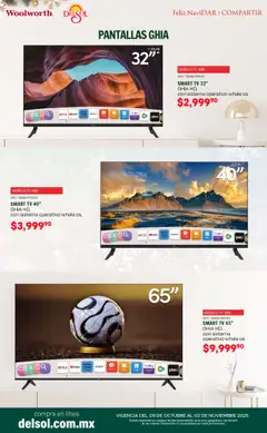Vista previa de Del Sol y Woolworth - Catálogo Feliz NaviDar y Compartir , nuevo folleto de la tienda, válido en México a partir del 09.10.2025 | Página: 37 | Productos: Pantallas, Video