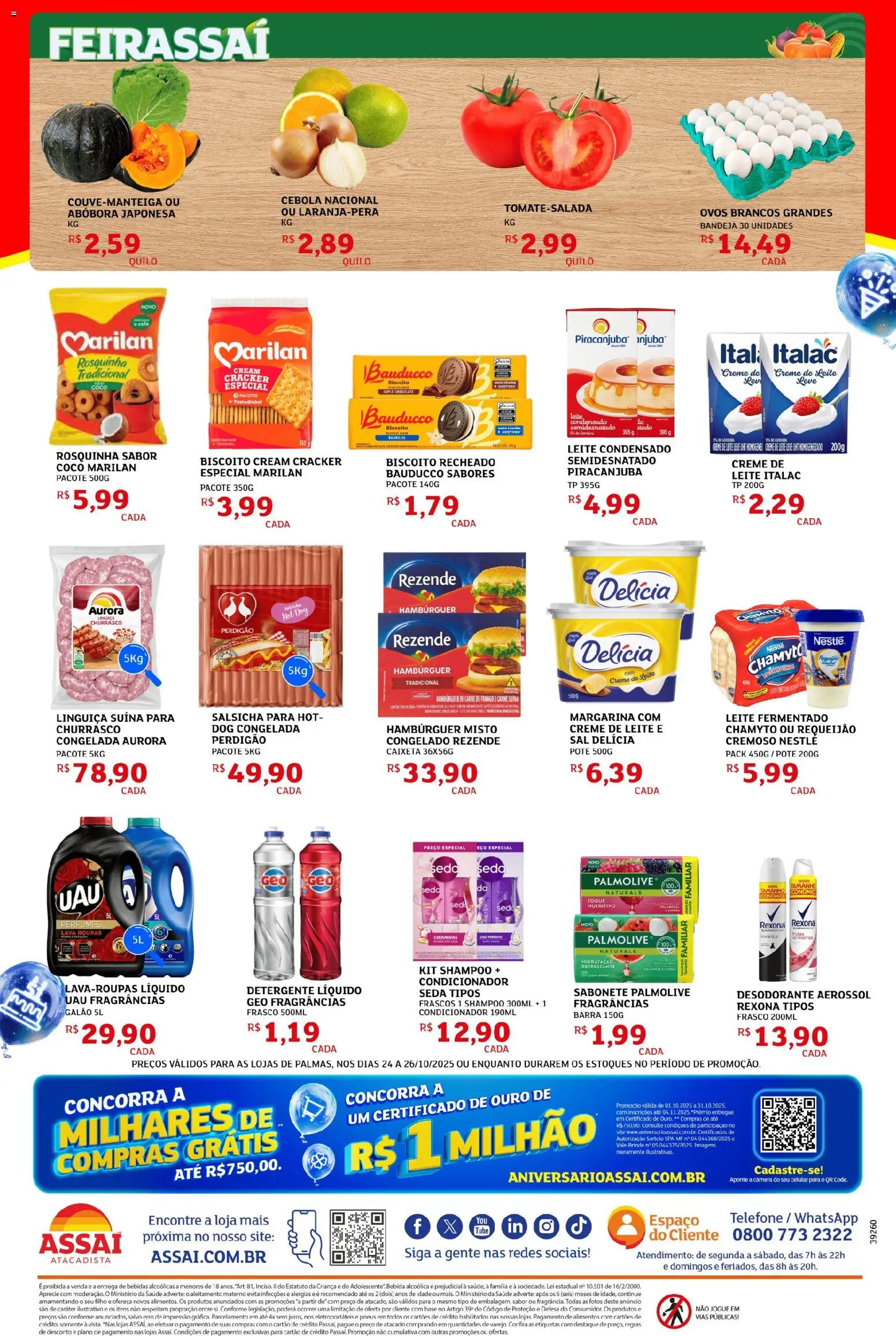 Assaí Atacadista Folheto - válido de 24.10.2025 | Página: 2 | Produtos: Carne, Sal, Câmera, Leite fermentado